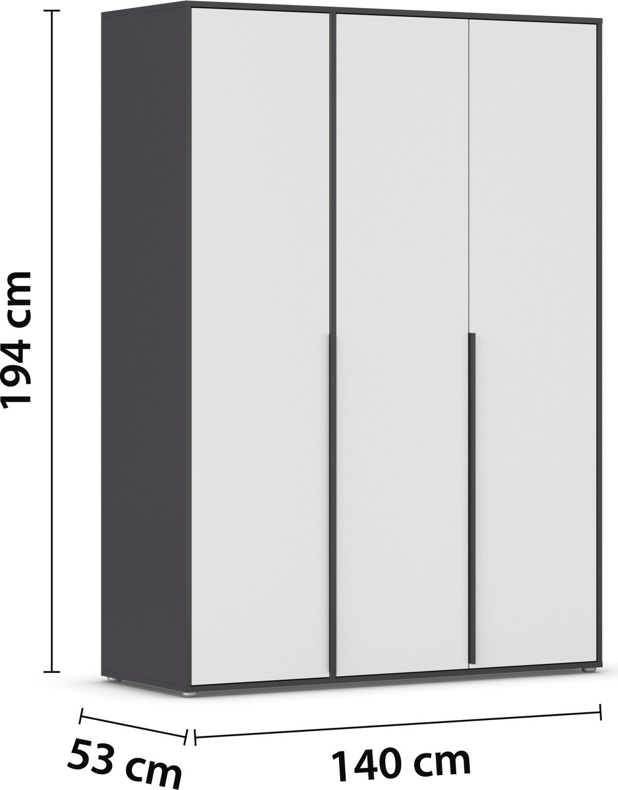 rauch Draaideurkast Kledingkast Kast Garderobe Wasmand NAGATA veel Opbergruimte met moderne stanggrepen in grijs metallic topseller made in germany