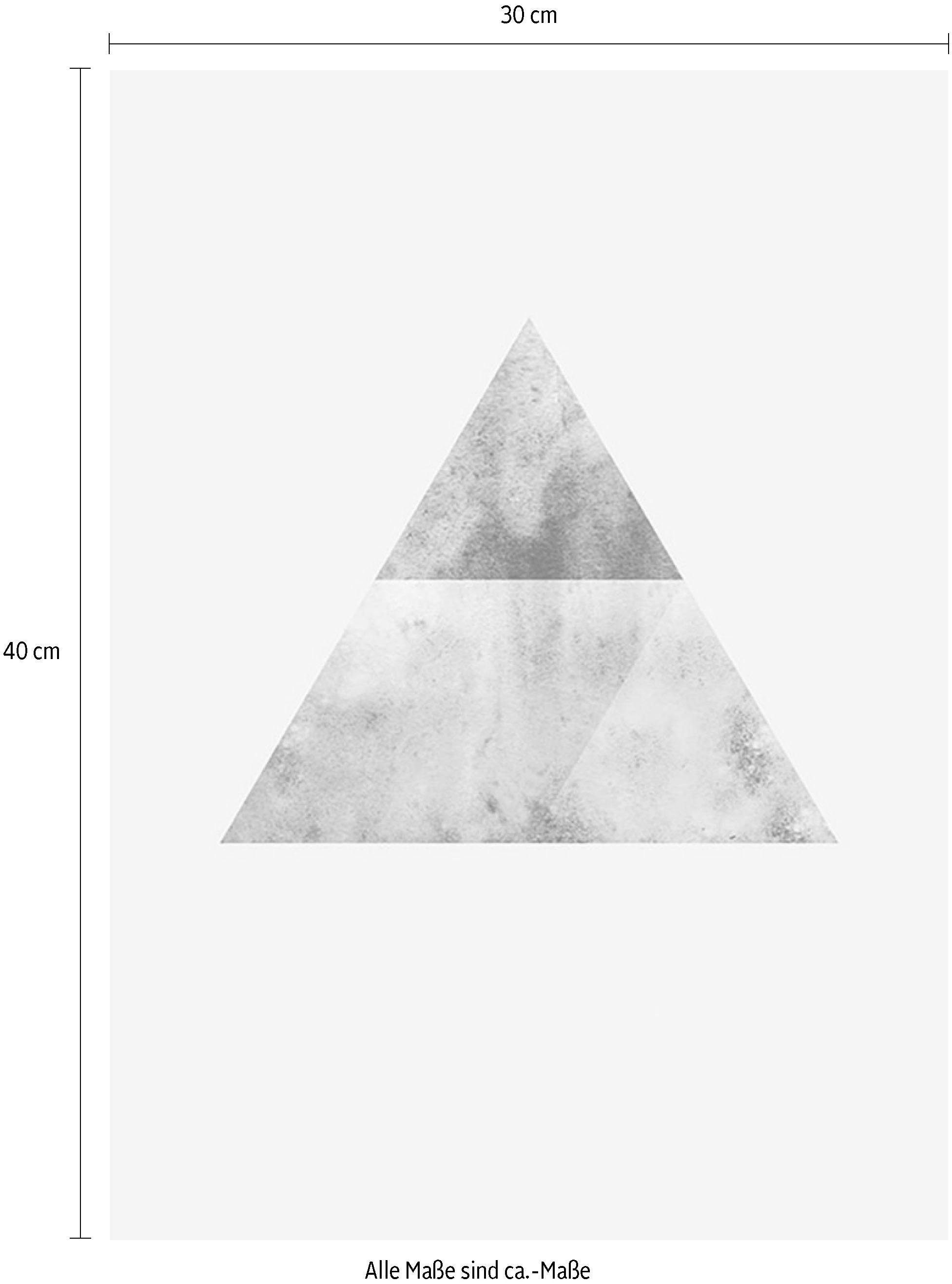Komar Wanddecoratie Triangles top Red Wanddecoratie - zonder lijst (1 stuk)