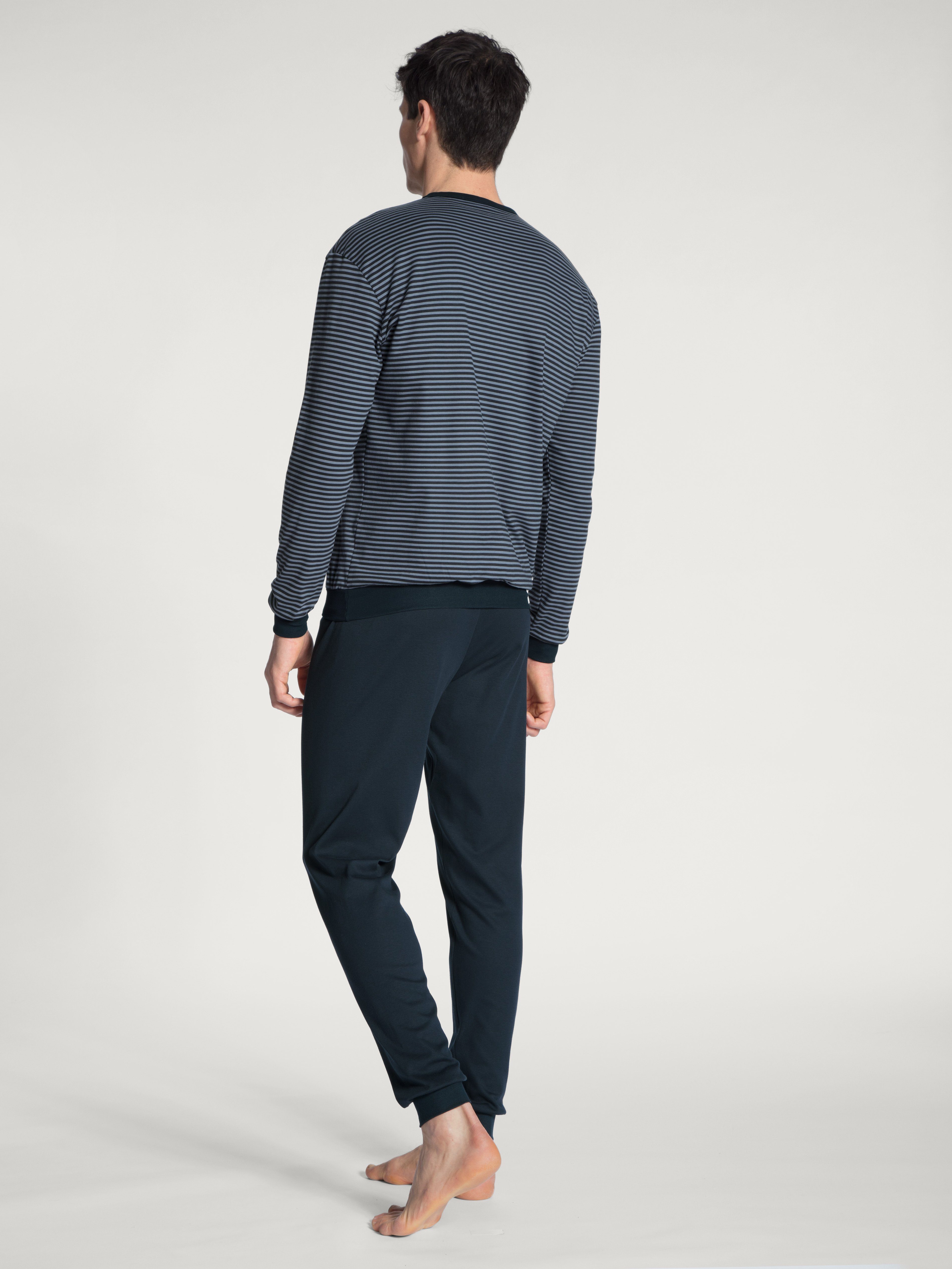CALIDA Pyjama Relax Streamline met v-hals en boorden (set, 2-delig)