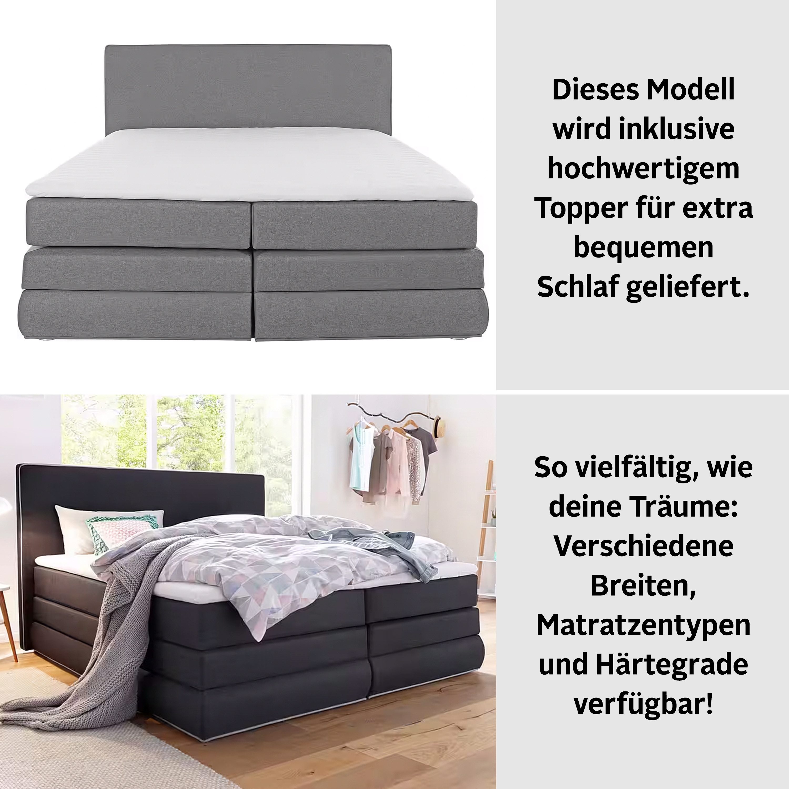 COLLECTION AB Boxspring Ninoni incl. bedlade, topper en optioneel met led-verlichting