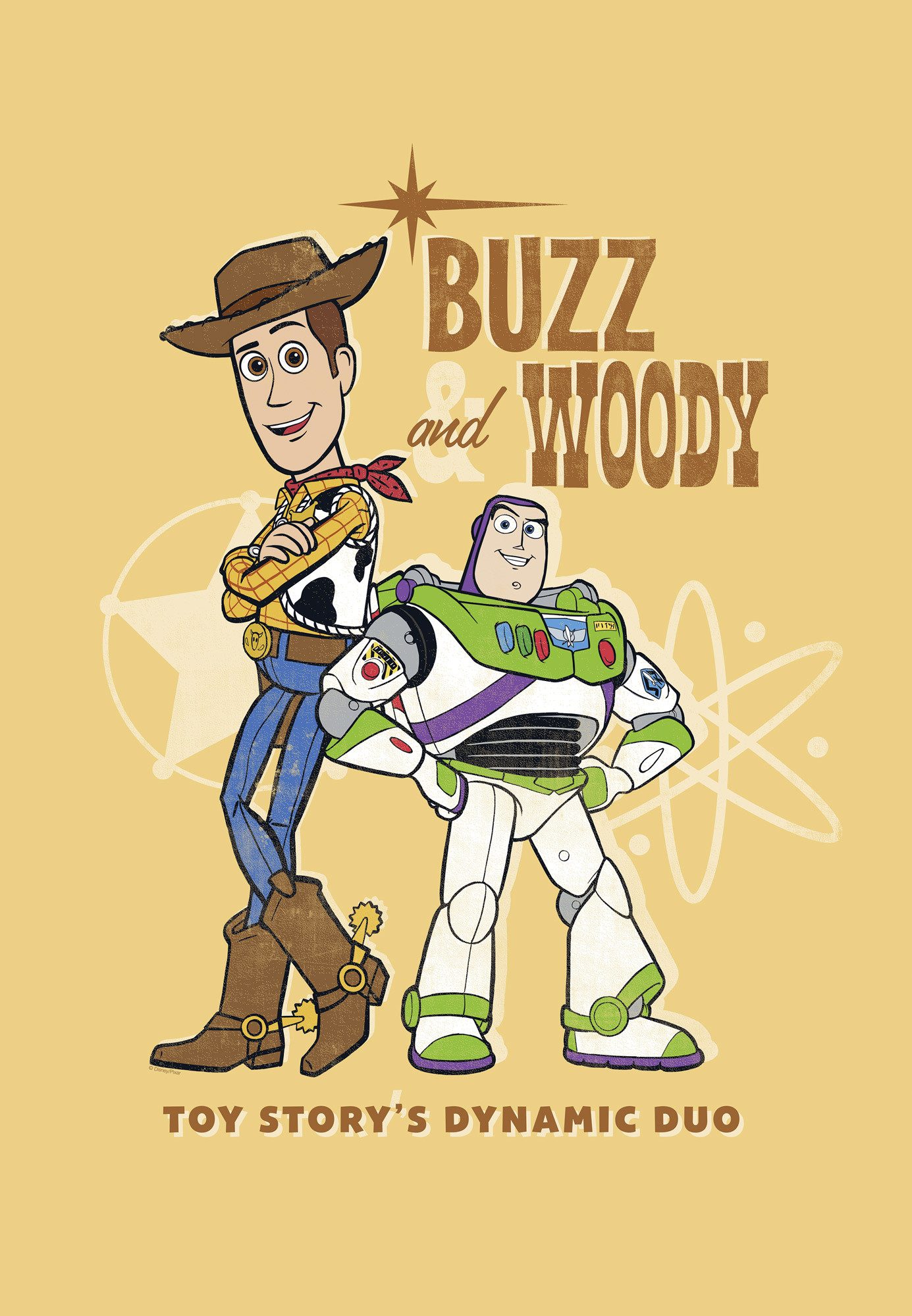 Komar Artprint op linnen Disney and Pixar Toy Story Buzz and Woody 400 x 260 cm (breedte x hoogte) - behang, vlies, woonkamer, slaapkamer (1 stuk)