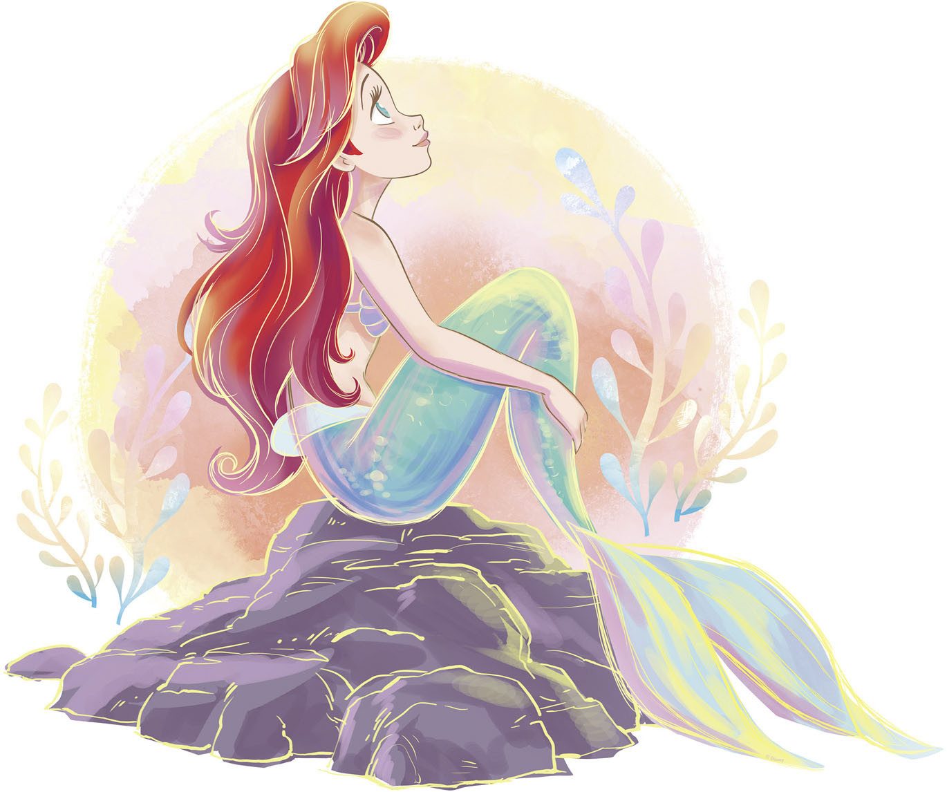 Komar Artprint op linnen Disney Ariel Sunrise 400 x 260 cm (breedte x hoogte) - behang, vlies, woonkamer, slaapkamer (1 stuk)