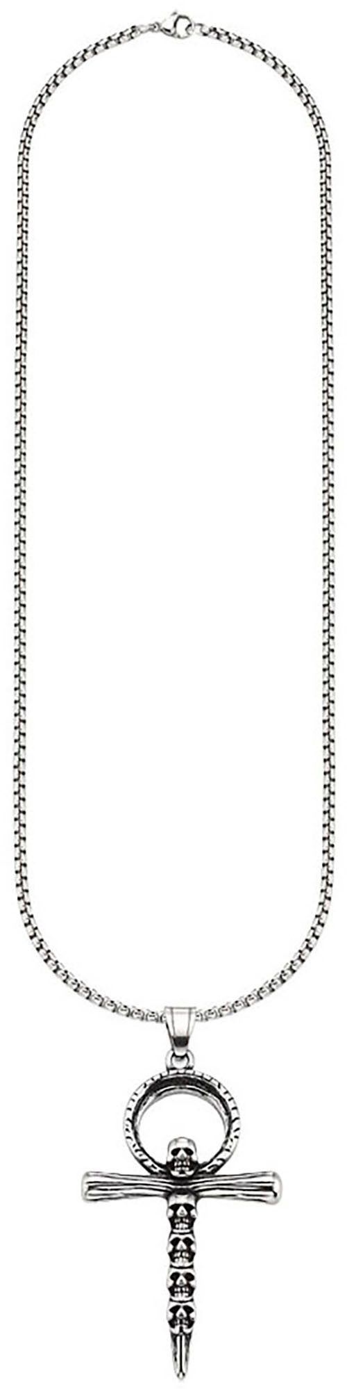 Bruno Banani Ketting met hanger Sieraad cadeau halsketting met hanger kruis met schedelontwerp