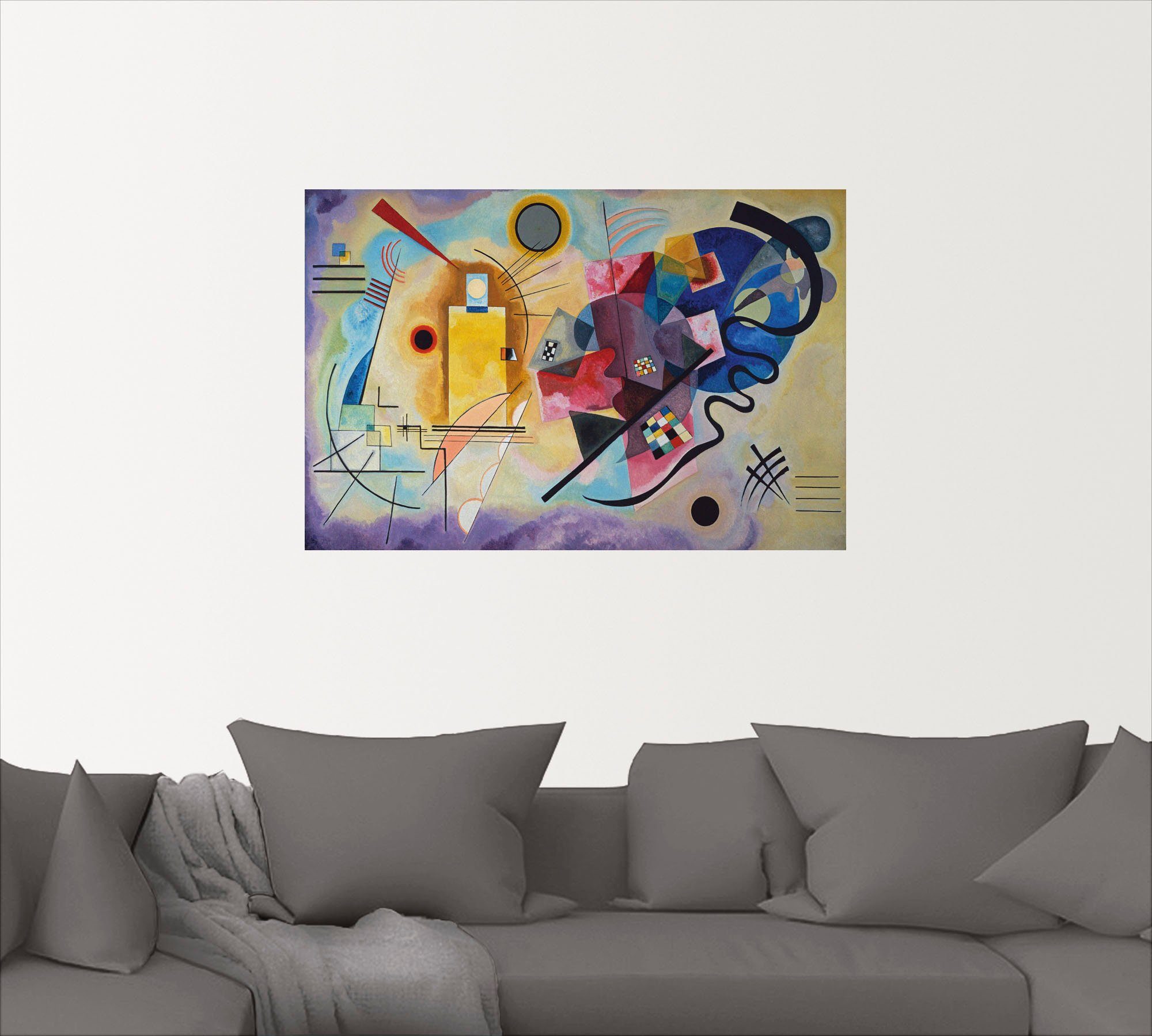 Artland Artprint Geel, rood en blauw. 1925 als artprint van aluminium, artprint voor buiten, poster, muursticker in diverse maten formaten