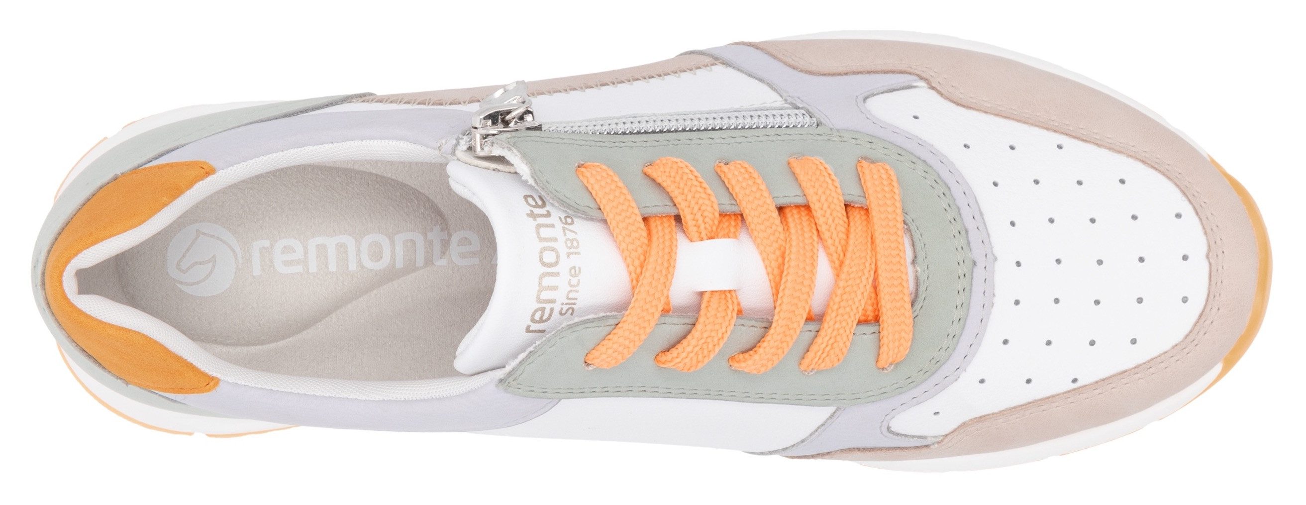 Remonte Sneakers met sleehak , vrijetijdsschoen, halfschoen, veterschoen met gepolsterde schacht