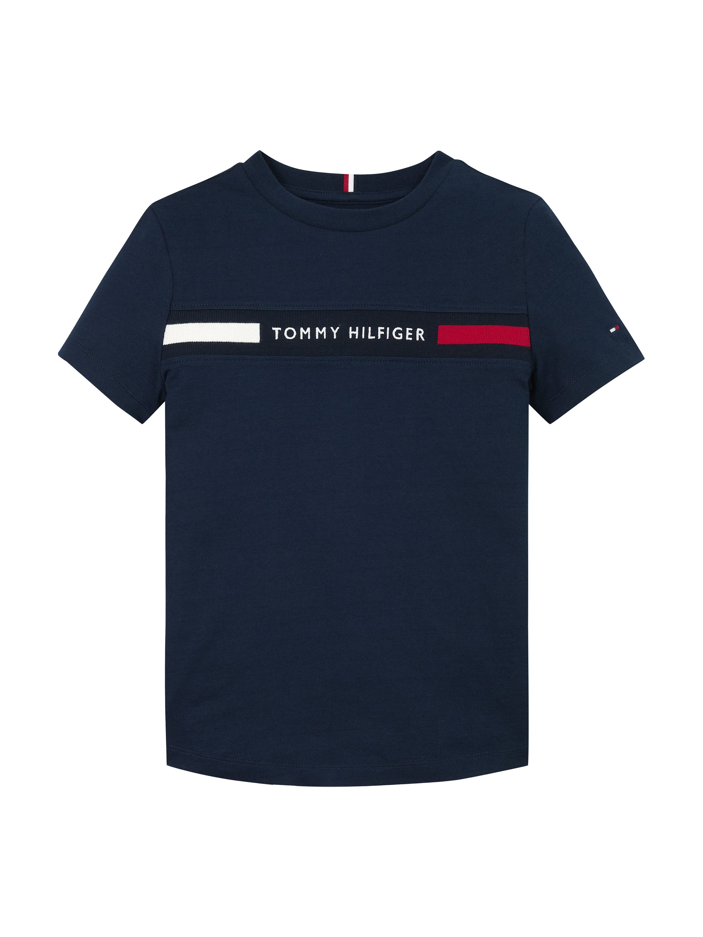 Tommy Hilfiger T-shirt TH RIB REG TEE SS in ribbellook, met logo-inscriptie