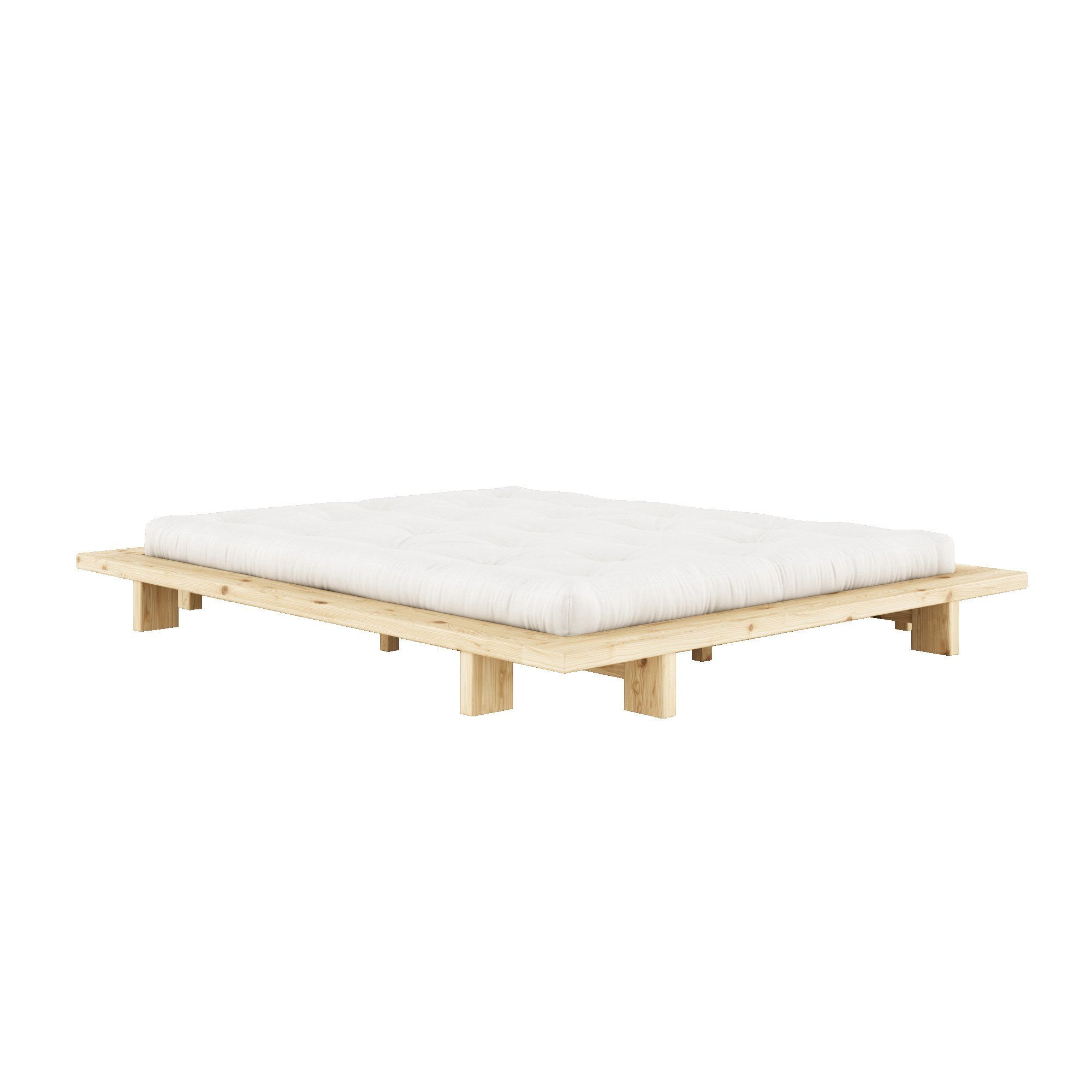 Karup Bedframe JAPAN BED Futonbed van FSC®-gecertificeerd massief hout Massief houten bed met lattenbodem, massief grenen, bed zonder hoofdeinde