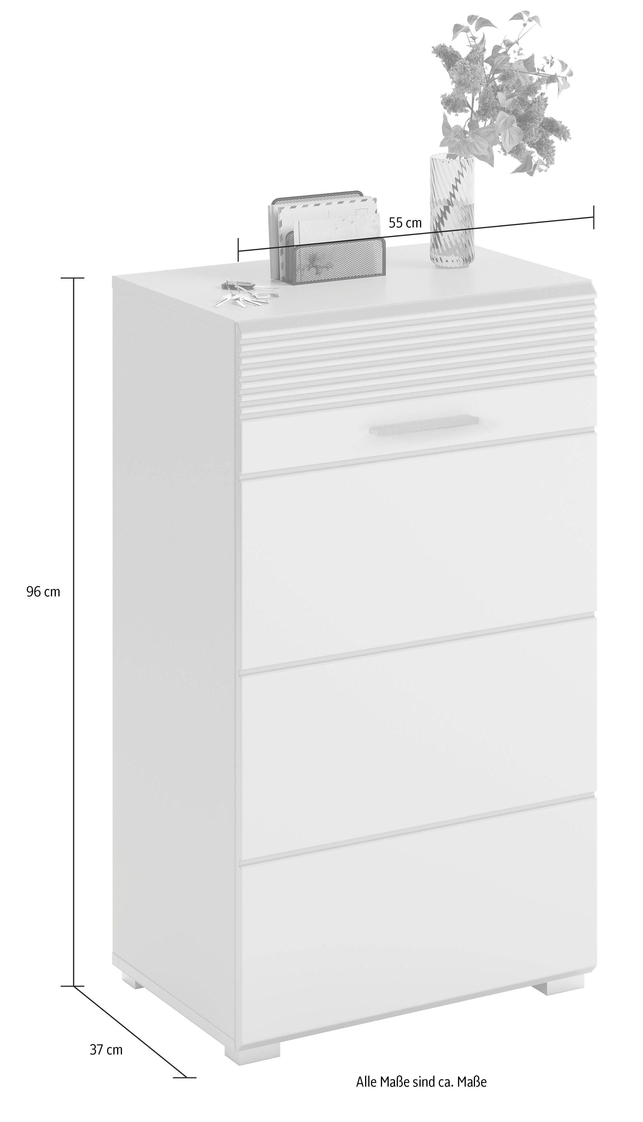 INOSIGN Schoenenkast Malmö, Breedte 60 cm, 1 Deur, 5 Vakken, hoogwaardige MDF Front Groeffrezen, dressoir, kast, commode, halmeubelen, gangmeubelen