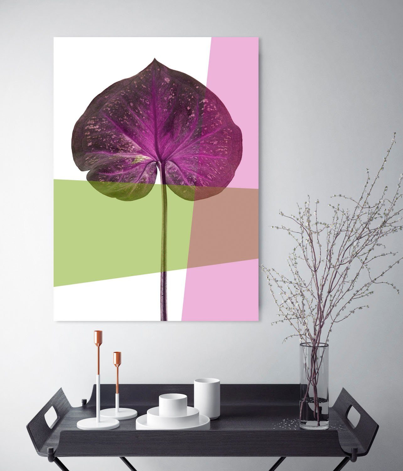 queence Artprint op acrylglas Bladeren Fine Art-print in galeriekwaliteit