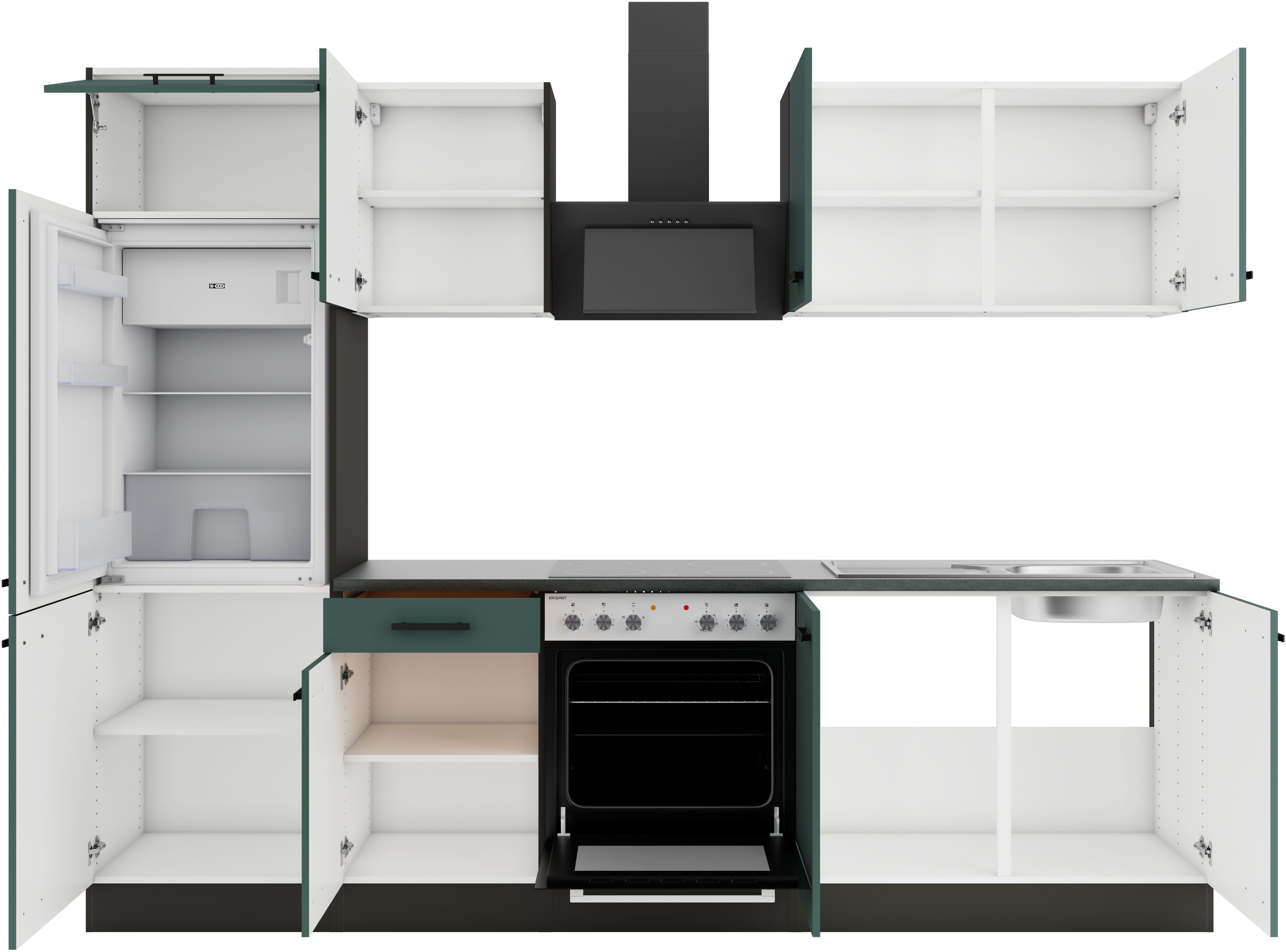 OPTIFIT Keukenblok Palma Breedte 270 cm, optioneel met E-apparaten, aan de zijkant omkeerbaar