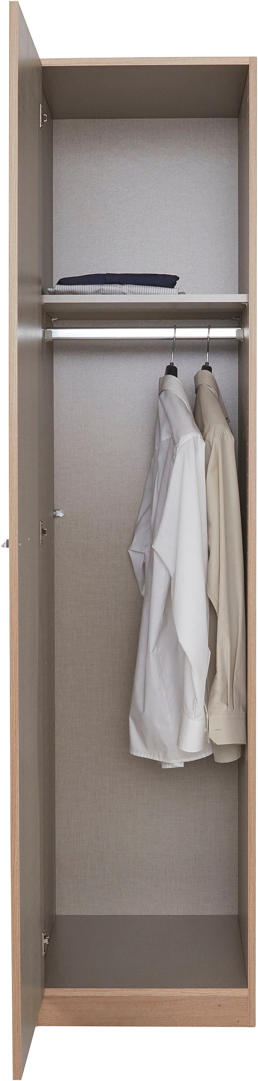 Draaideurkast Kledingkast VANDOR in drie breedtes, hoogte 197 cm, grepen in grijs metallic made in germany