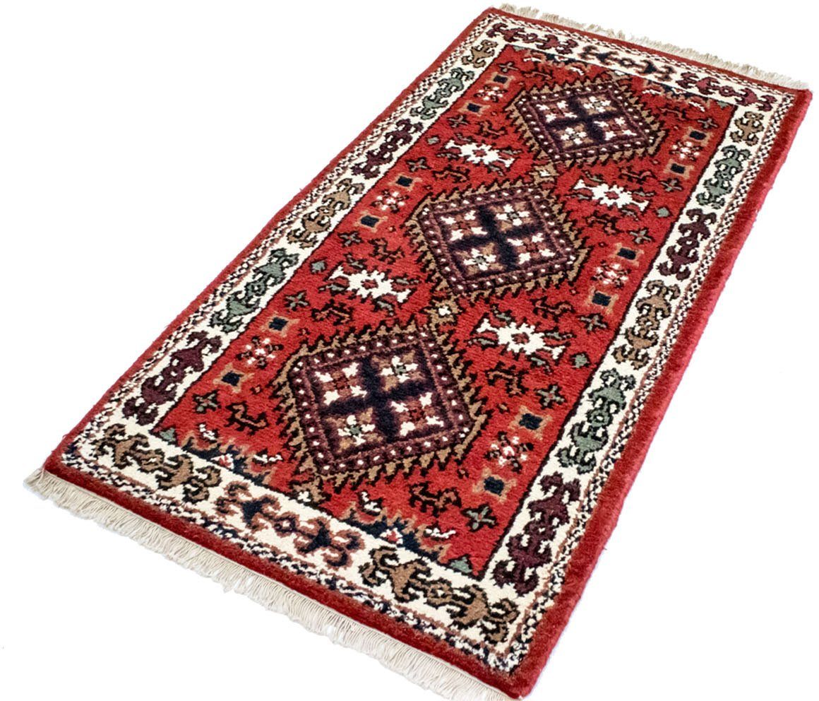 morgenland Wollen kleed Kazak-kleed met de hand geknoopt rood