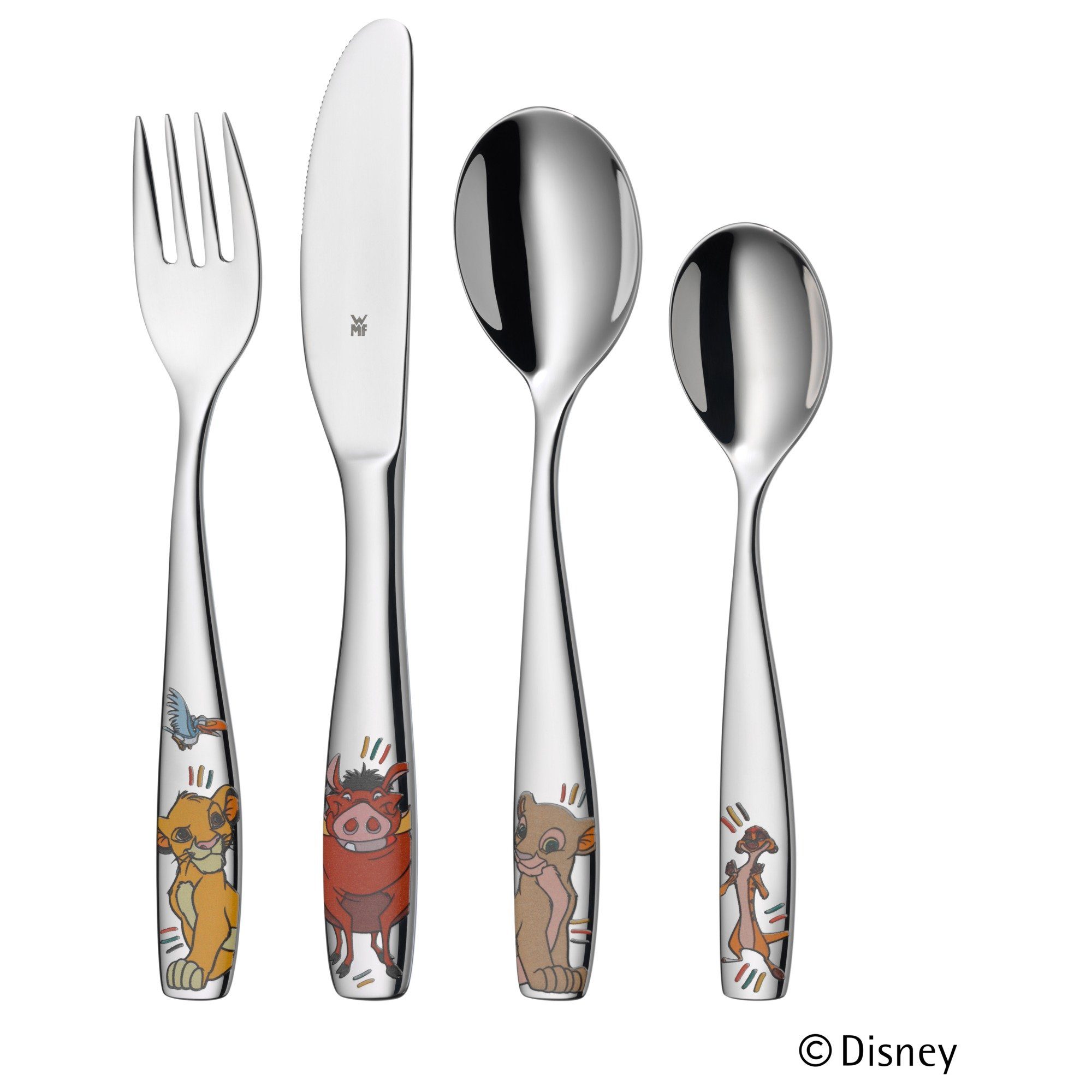 WMF Kinderbestek Lion King Kindermes met lichte golfsnede (set, 4-delig)