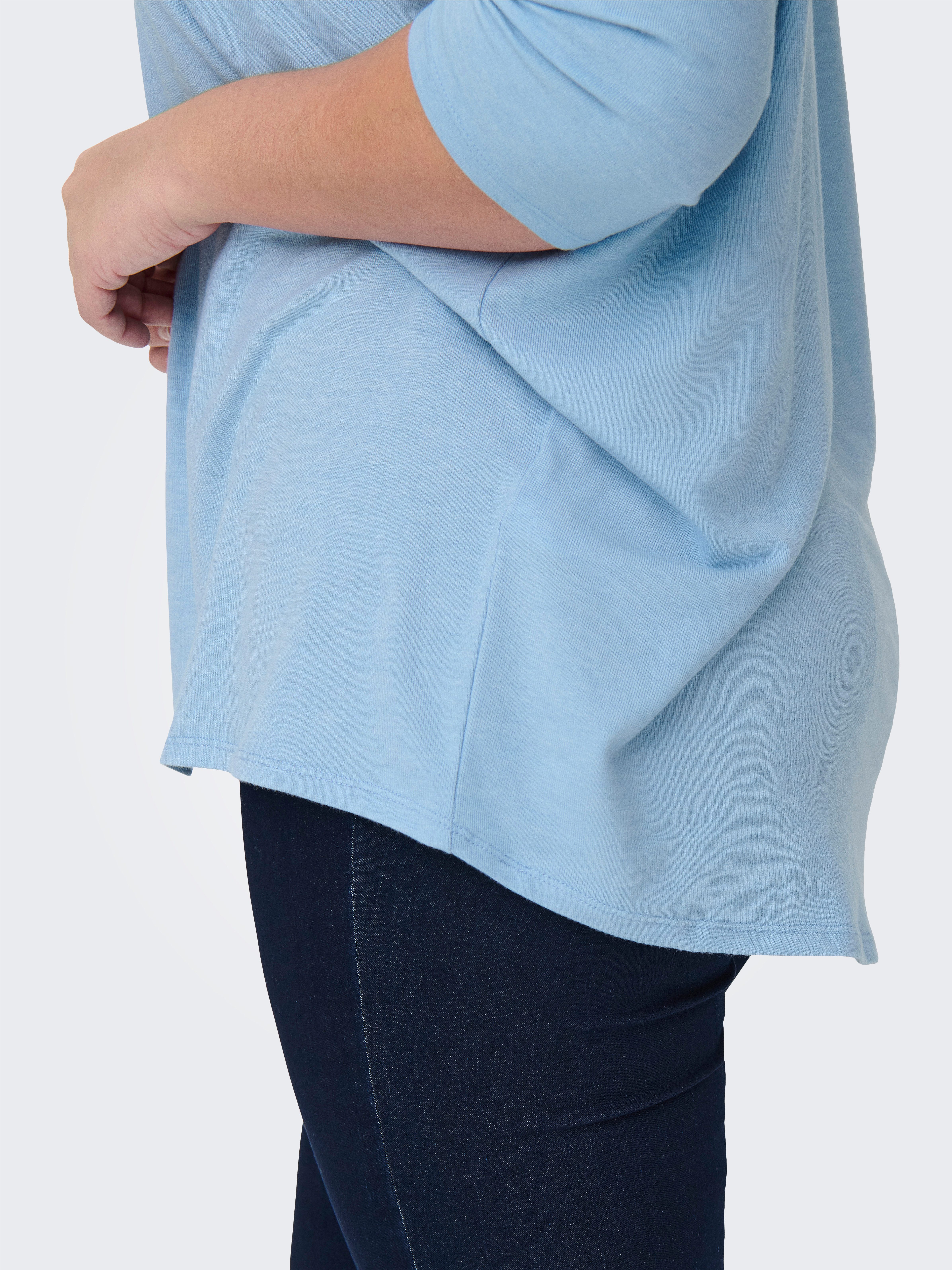 ONLY CARMAKOMA Shirt met 3/4-mouwen CARLAMOUR 3/4 TOP JRS NOOS
