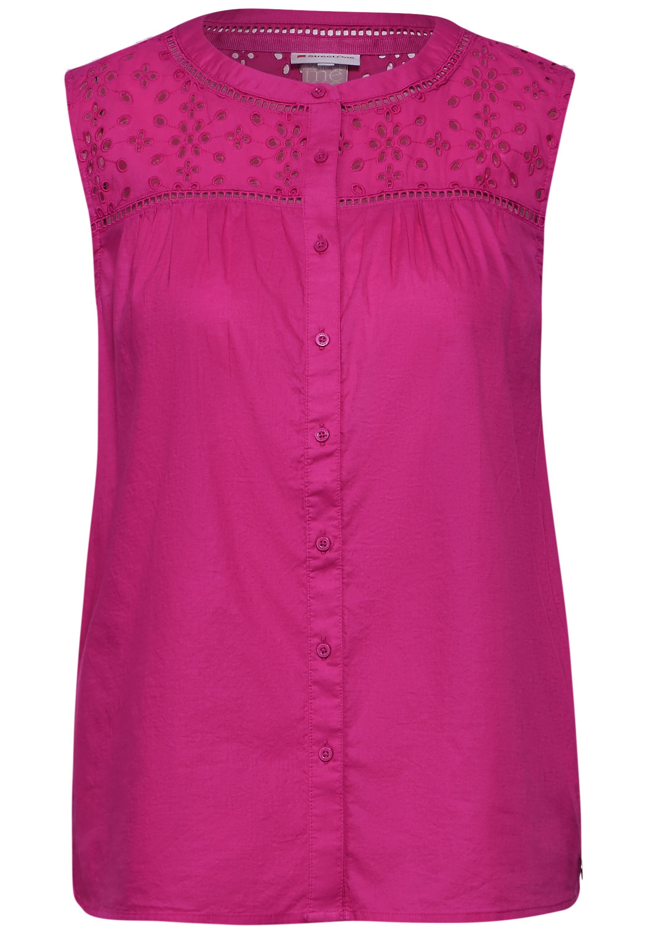 STREET ONE Top met broderie anglaise