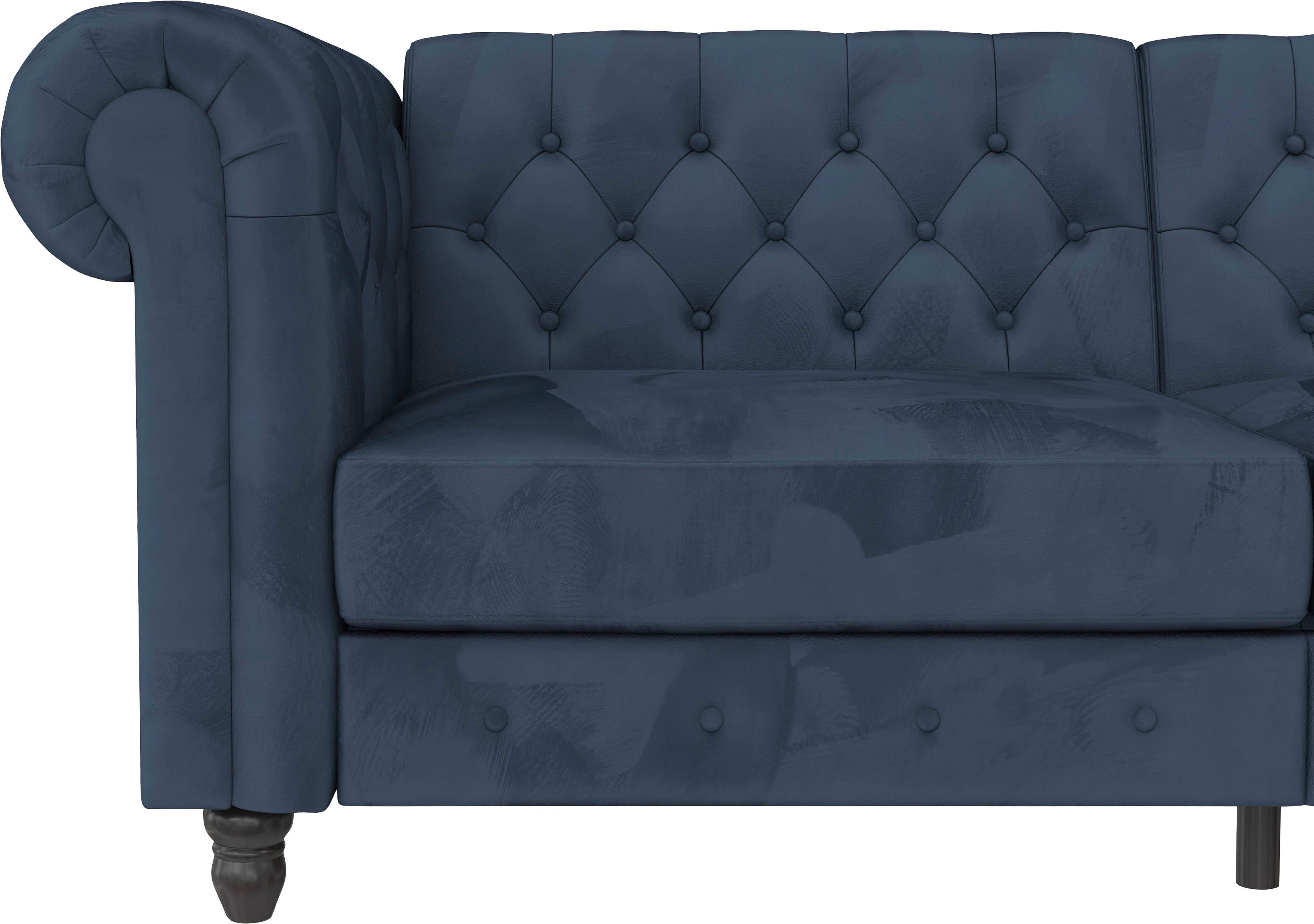 Dorel Home 3-zitsbank Felix, slaapbank 236 cm(ligoppervlak 108 x 190 cm), rugleuning 3-voudig verstelbaar, velours, kunstleer, luxe vintage microvezel
