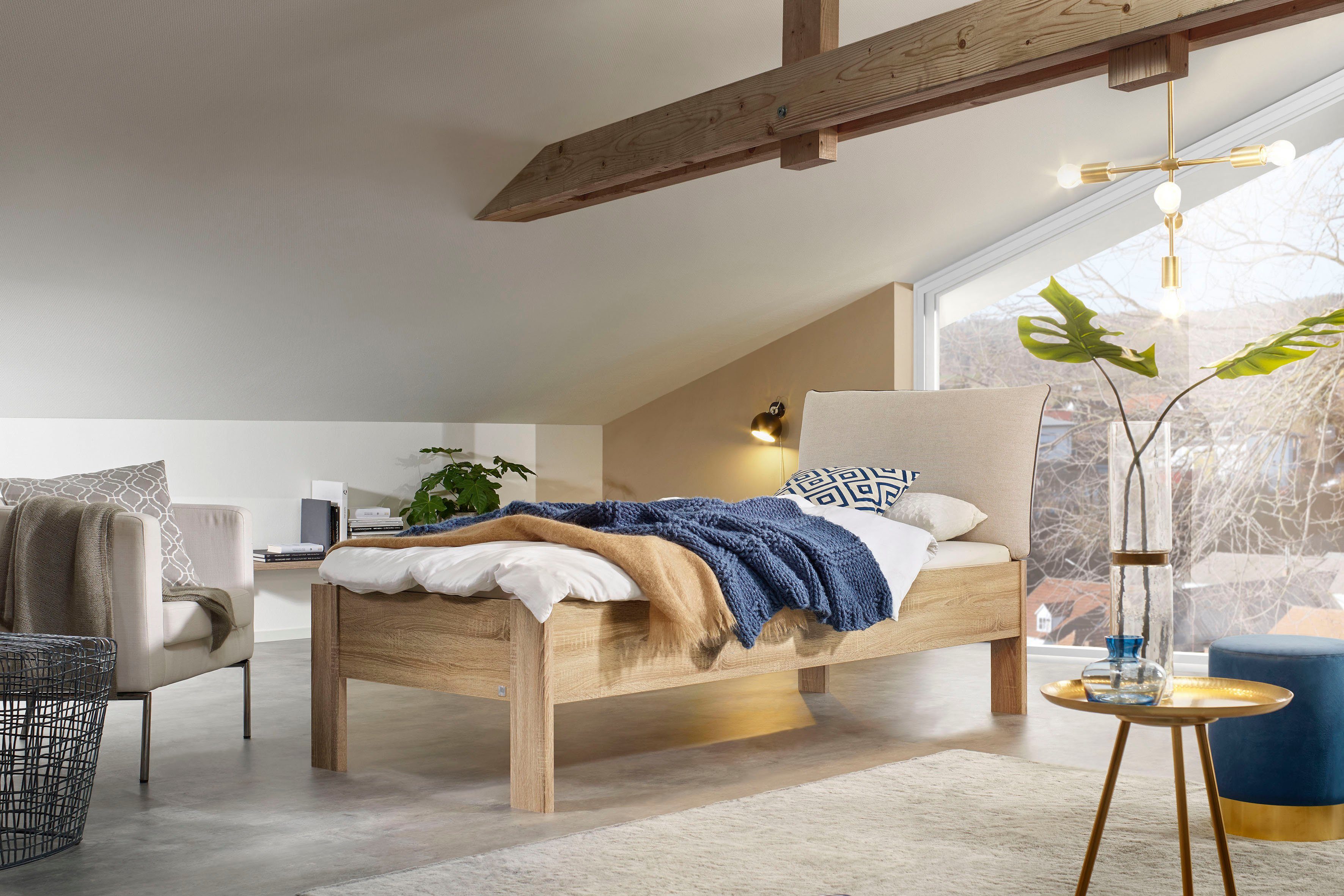 rauch Futonbed Aditio Hoofdbord weefstof met afgezette opstaande naad