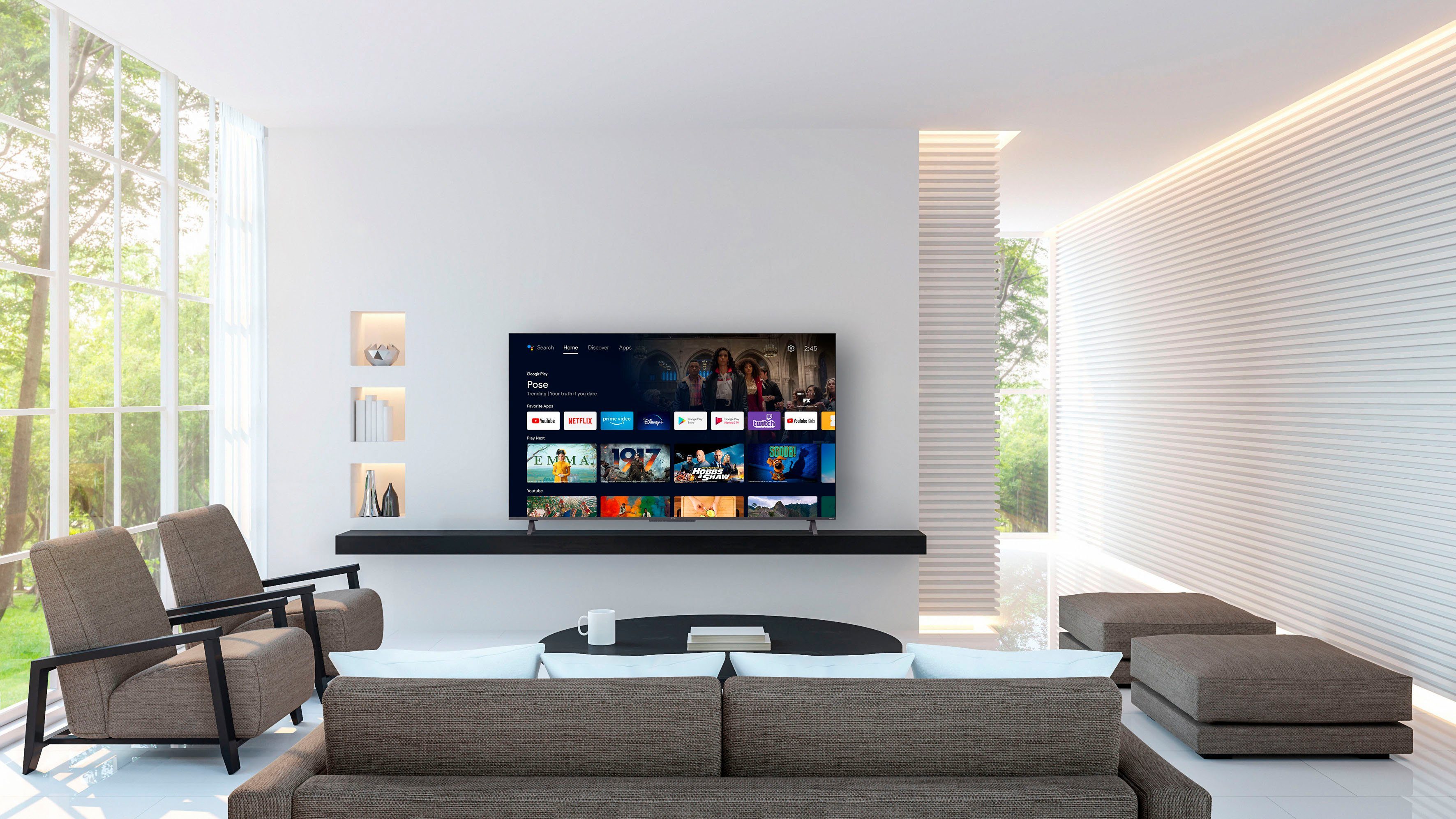 TCL QLED-TV 50C722X1, 126 cm / 50", 4K Ultra HD, Smart TV - Android TV, Android 11, Onkyo-geluidssysteem