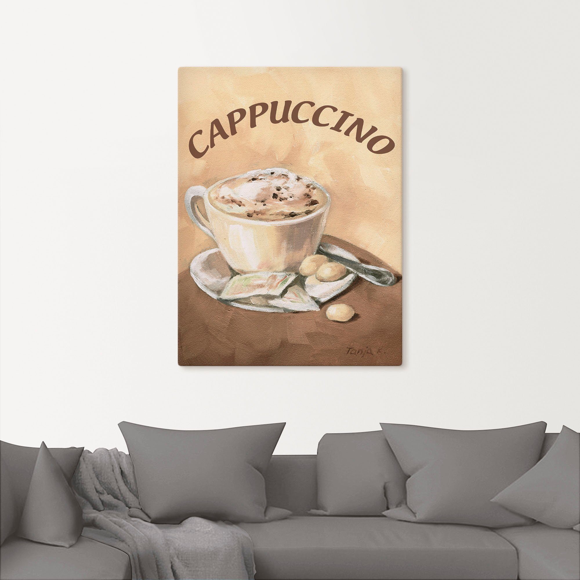 Artland Artprint Kopje cappuccino als artprint op linnen, poster, muursticker in verschillende maten