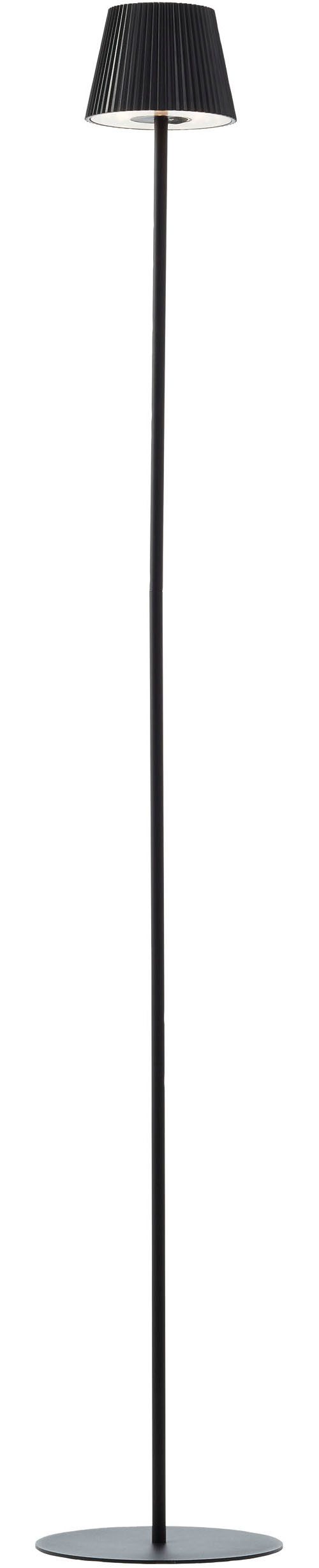 Brilliant Leuchten Led-vloerlamp voor buiten Macobo LED accu-lamp, 125 cm, 340 lm, 3000 K, touchdimmer, zwart mat (1 stuk)