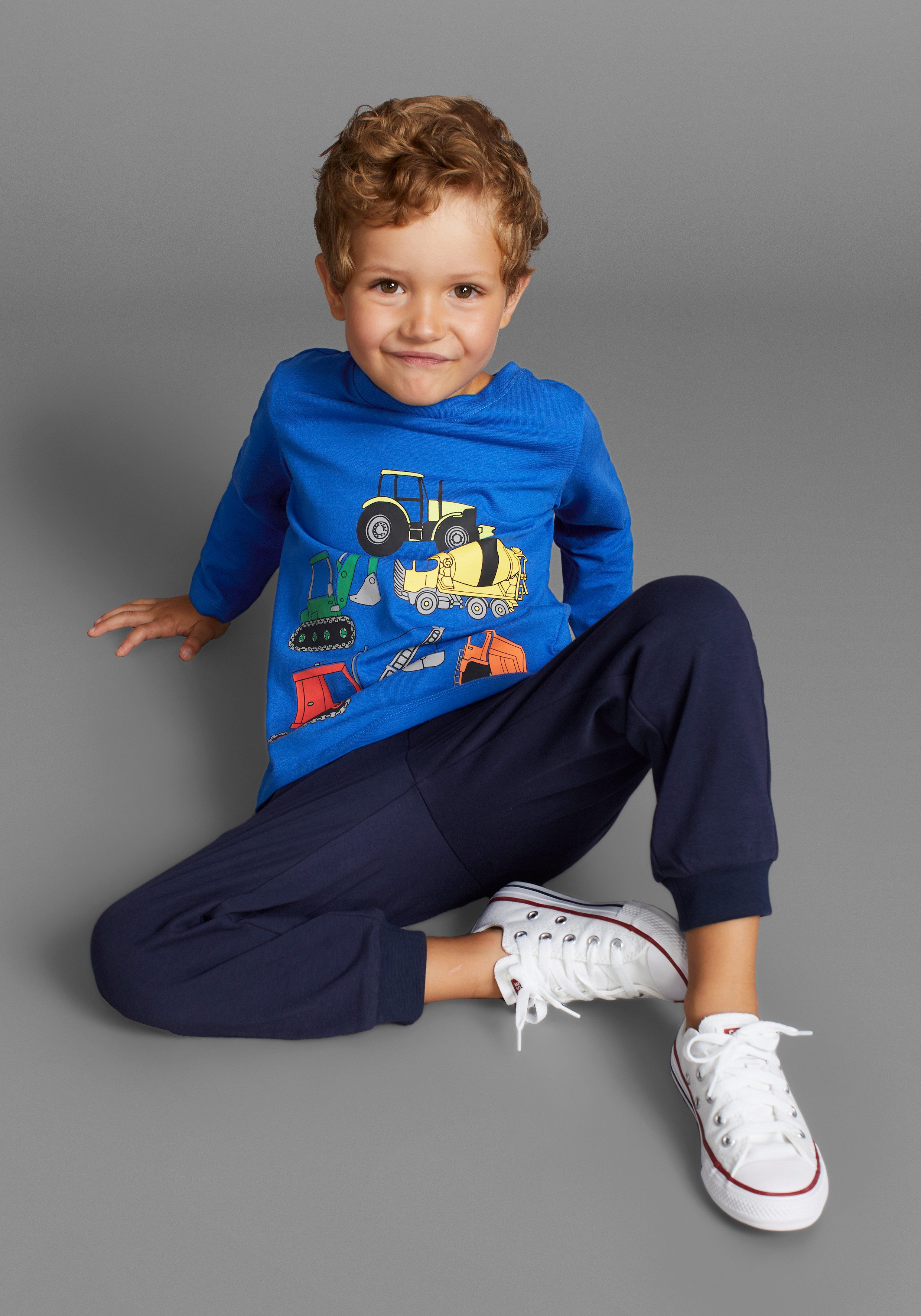 KIDSWORLD Shirt met lange mouwen Graafmachine bouwvoertuigen voor kleine jongens