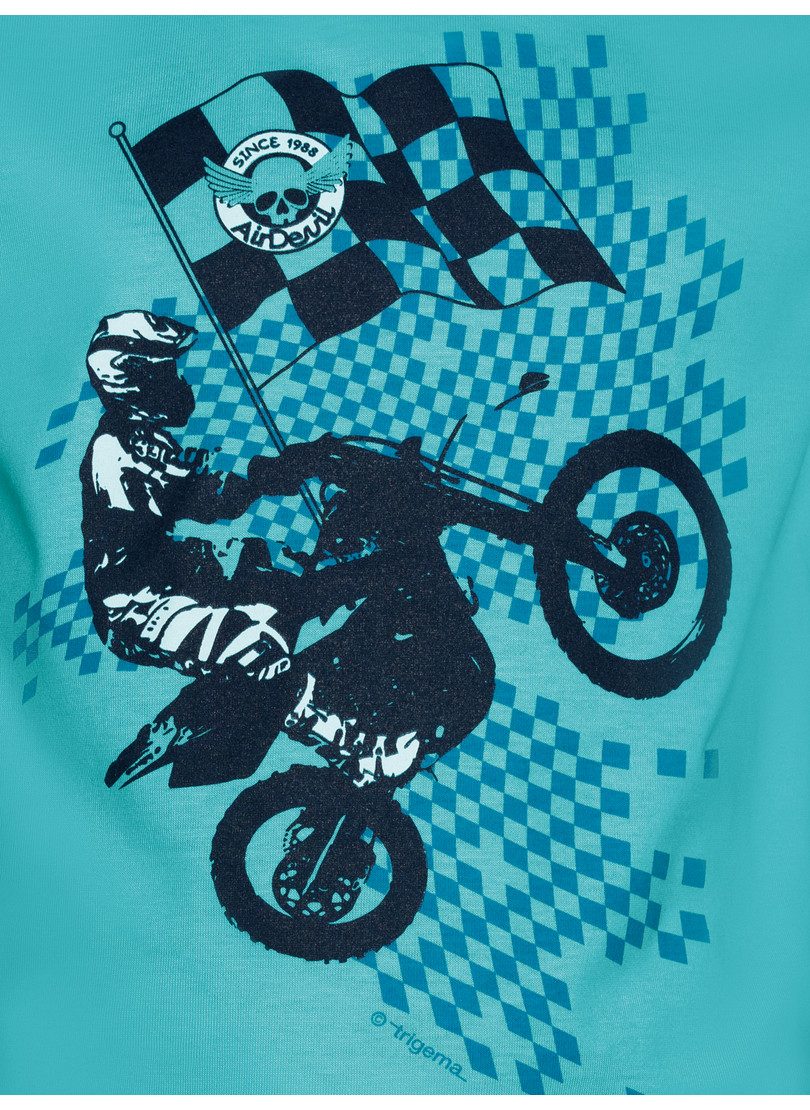 Trigema T-shirt TRIGEMA T-shirt met casual motocross print (1-delig)