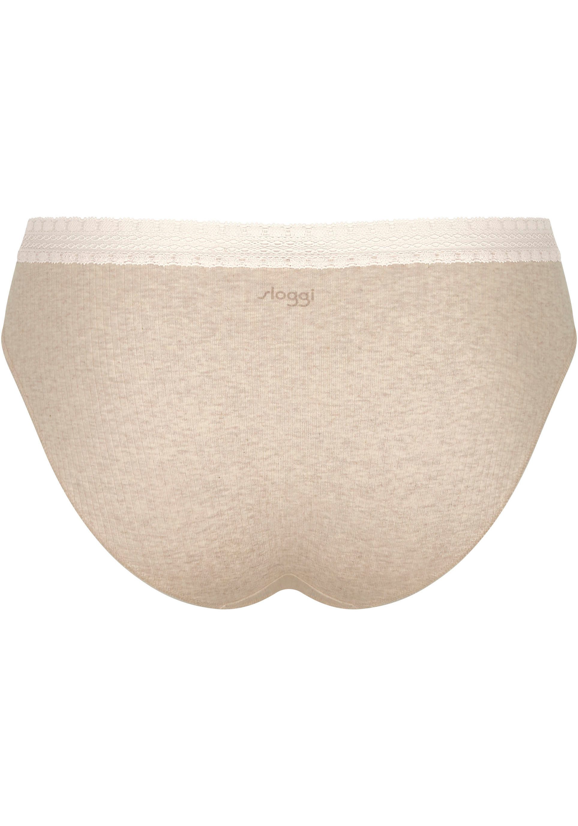 Sloggi Slip GO Ribbed R Tai C2P zachte ribstof met kantafwerking (2 stuks Set van 2)