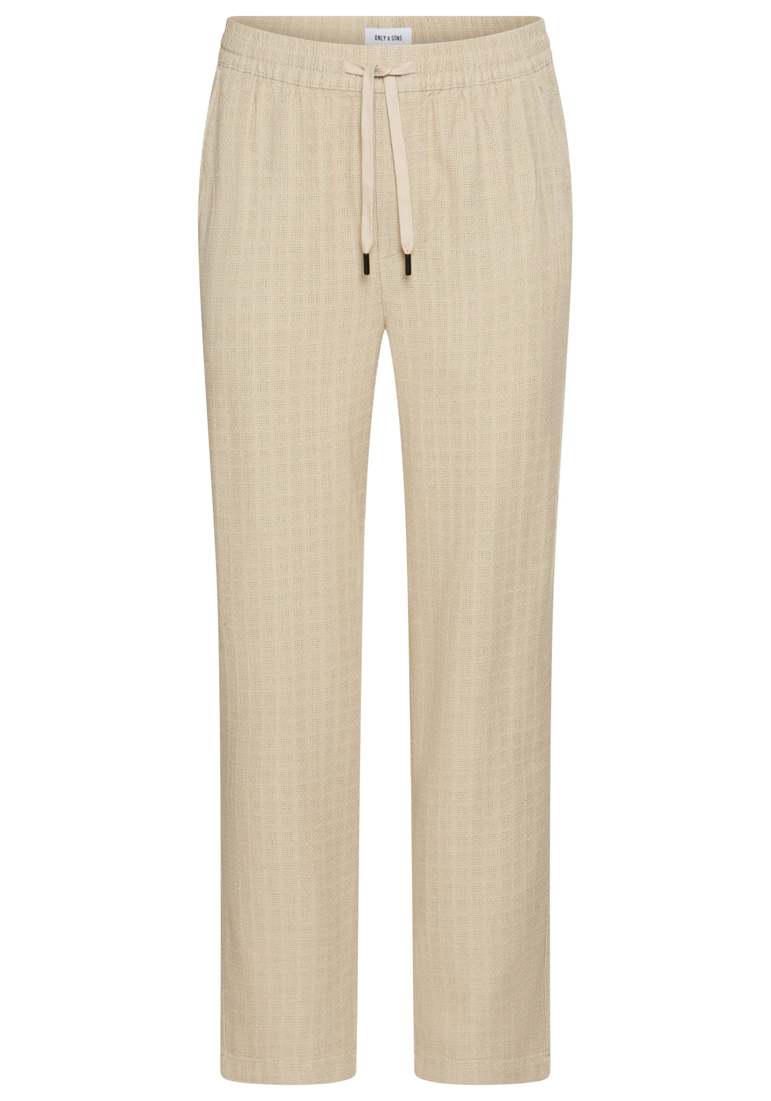 ONLY & SONS Linnen broek ONSSINUS LINEN LATHAM 0257 PANT heren joggingbroeken maat XL grijs