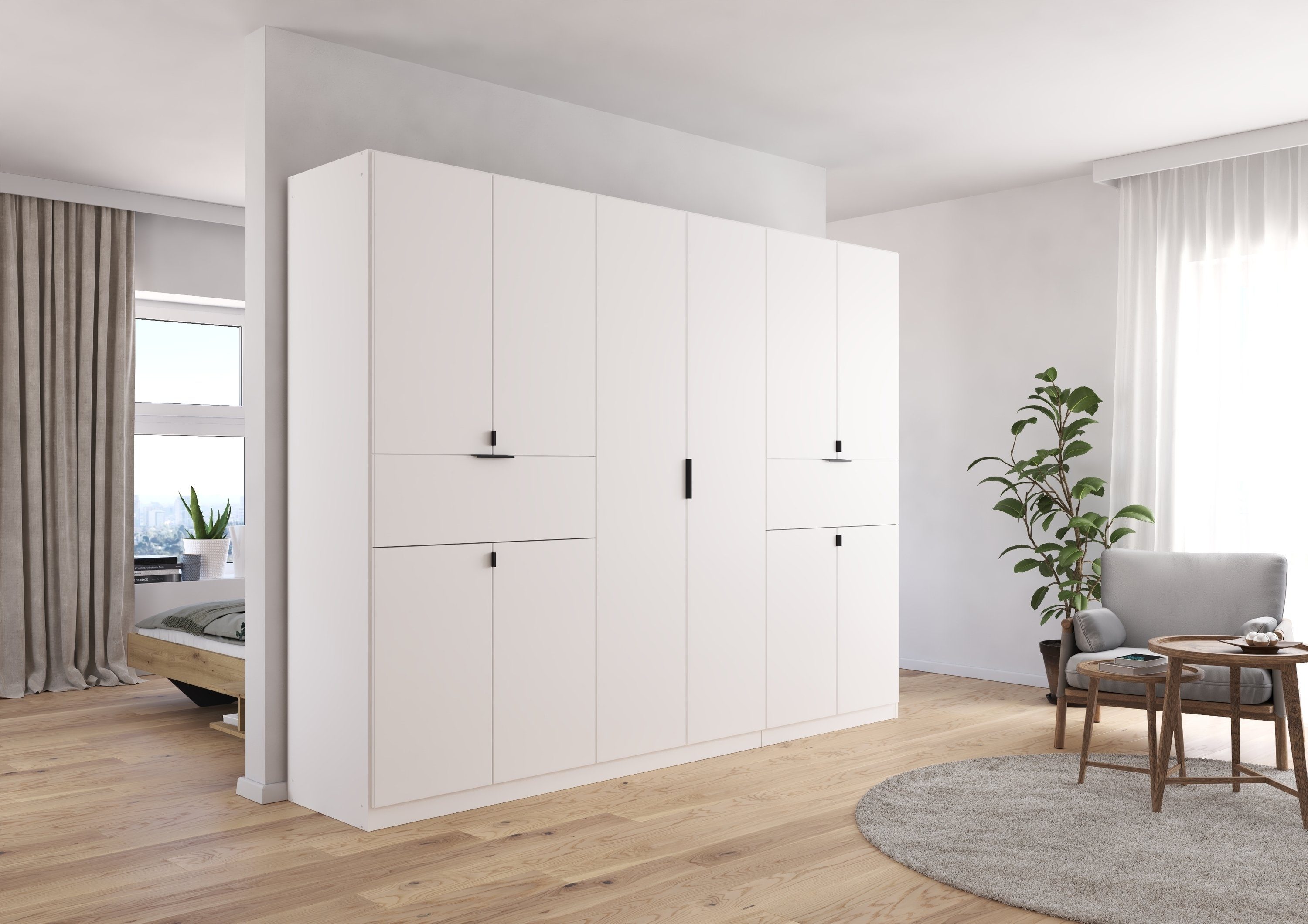 rauch Draaideurkast Kledingkast kast garderobe waskast TICAO met 2 ruime lades, veel opbergruimte made in germany