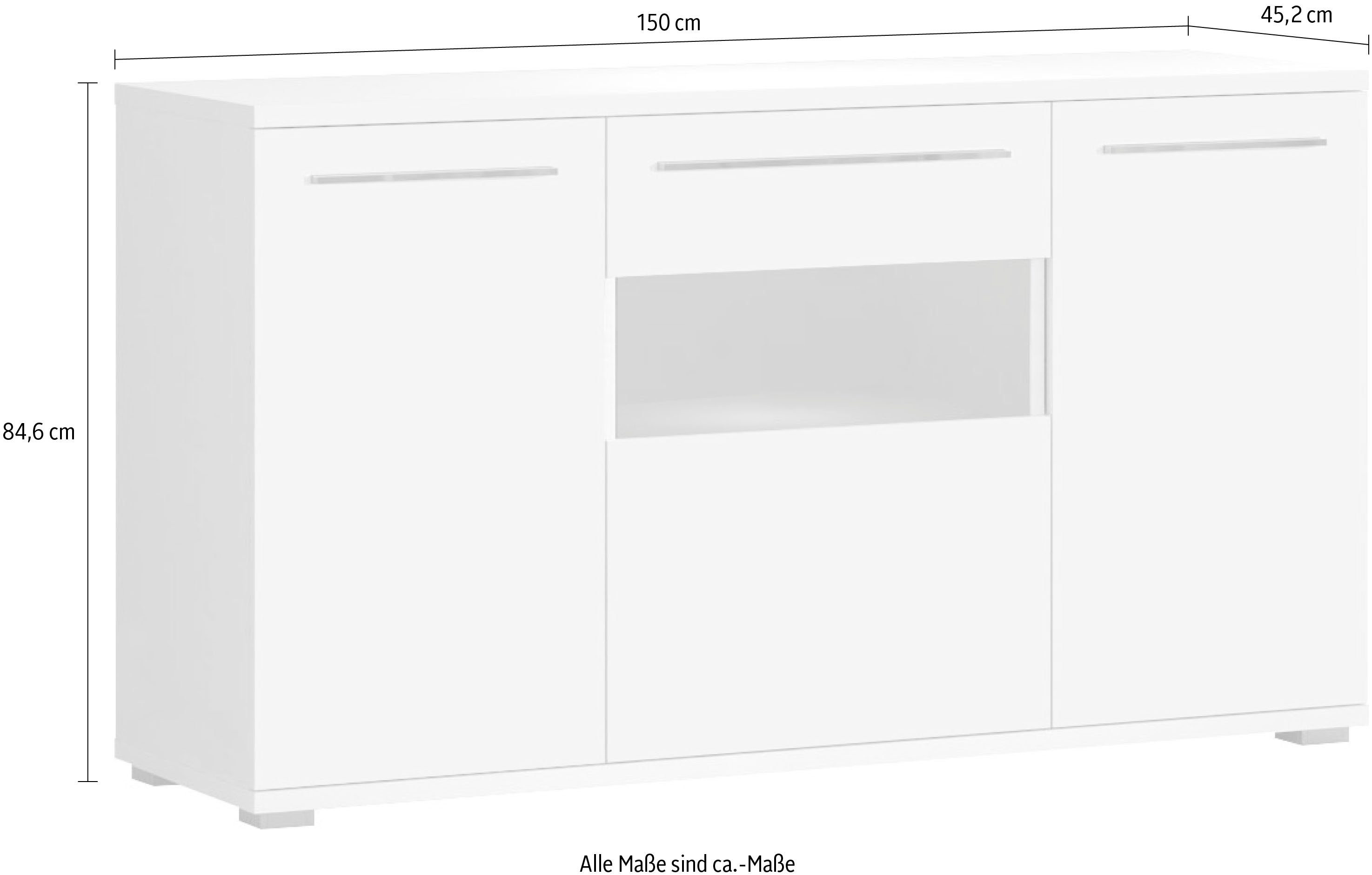 Places of Style Kast Piano Hoogglans UV gelakt, soft-closefunctie