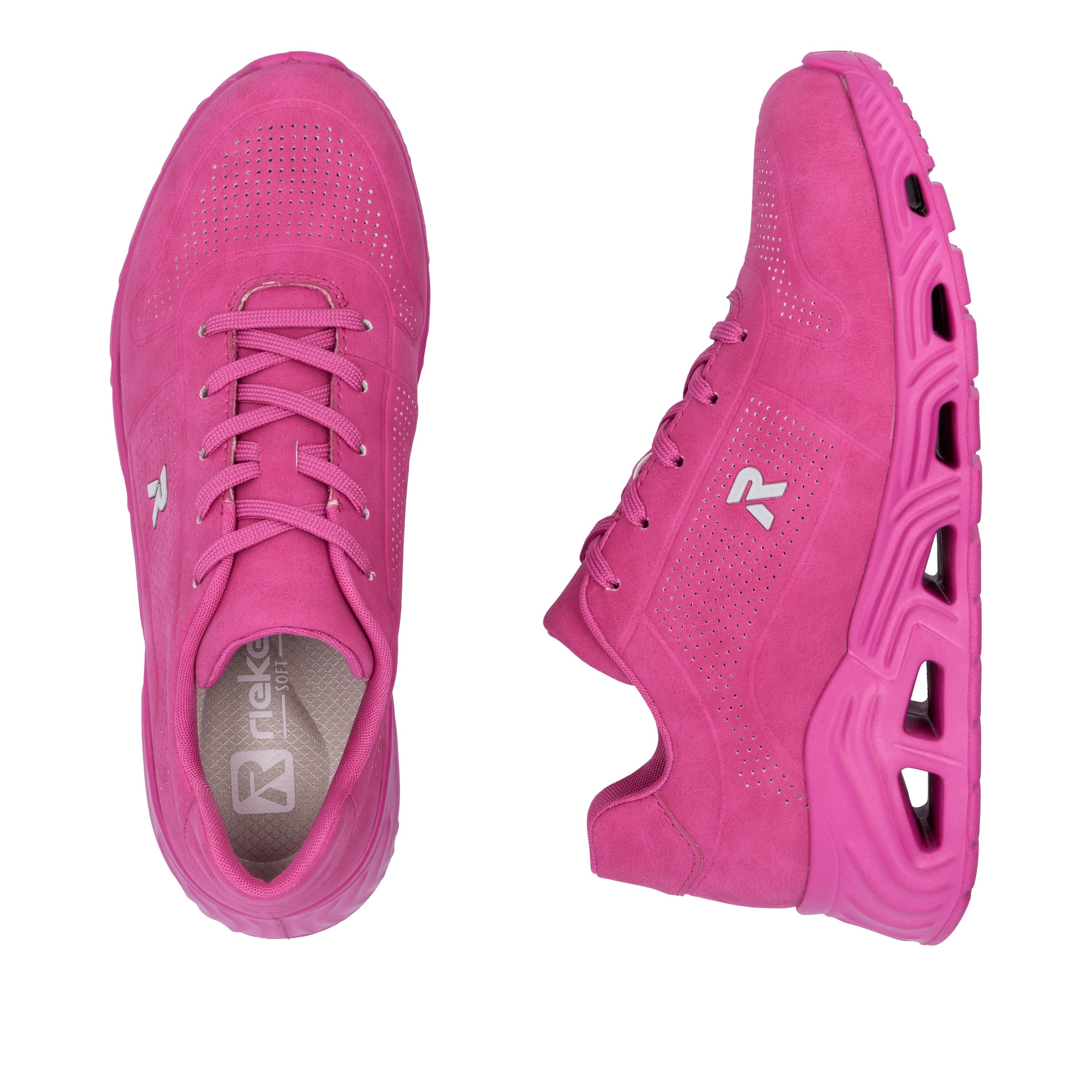 RIEKER Sport Sneakers met sleehak Dakota , veterschoenen, lage schoen, vrijetijdsschoen in vegan verwerking