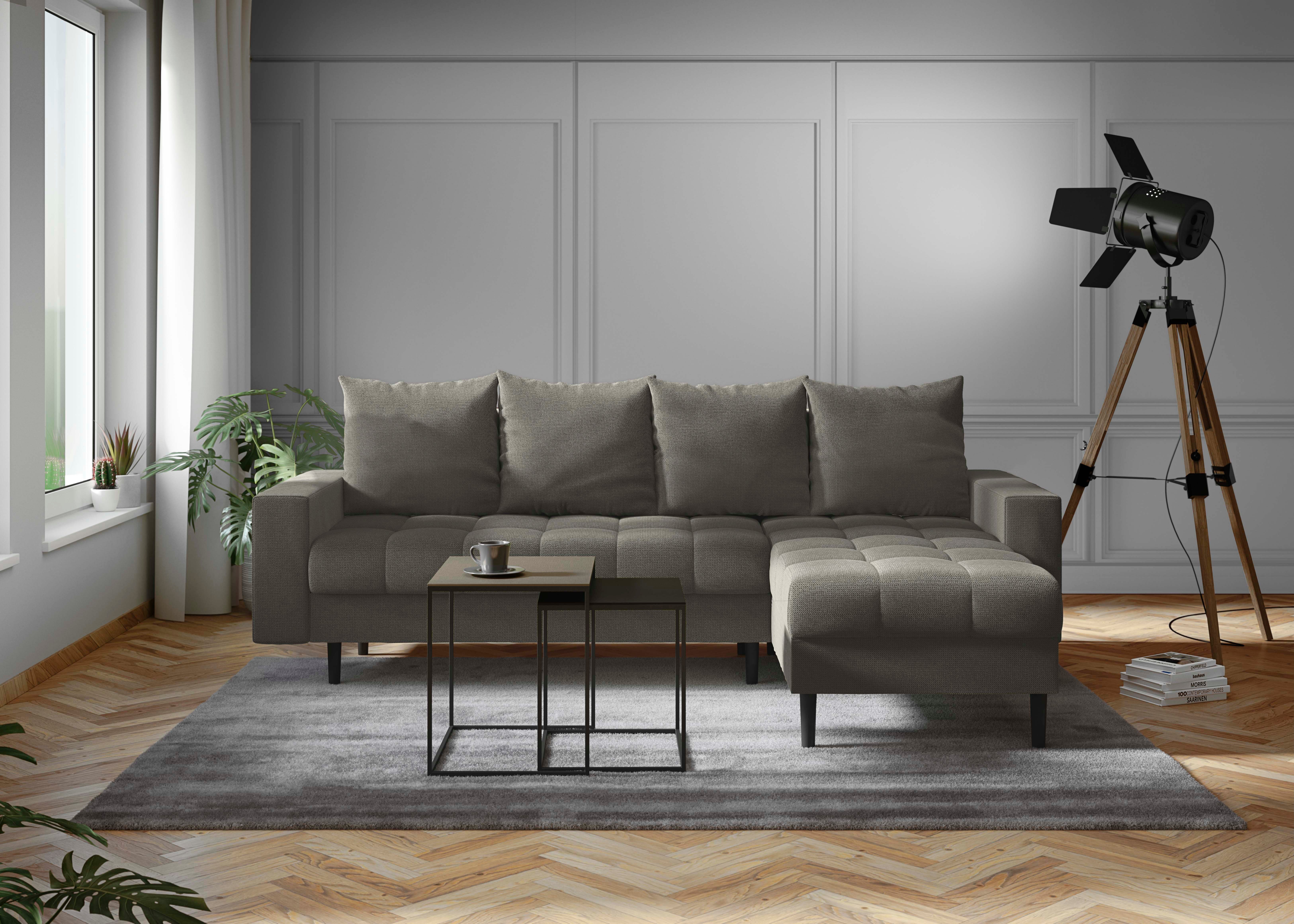 inosign hoekbank lillemor ook met extra korte levertijd, incl. slaapfunctie  bedkist grijs