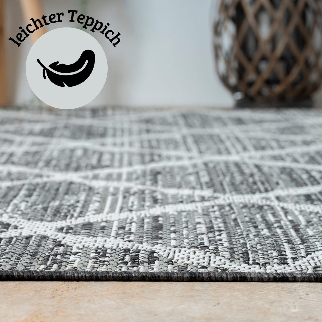 my home Vloerkleed Veyla, MAGAZIJNOPRUIMING! Ruitenpatroon, geschikt voor binnen- en buitengebruik, terras & balkon
