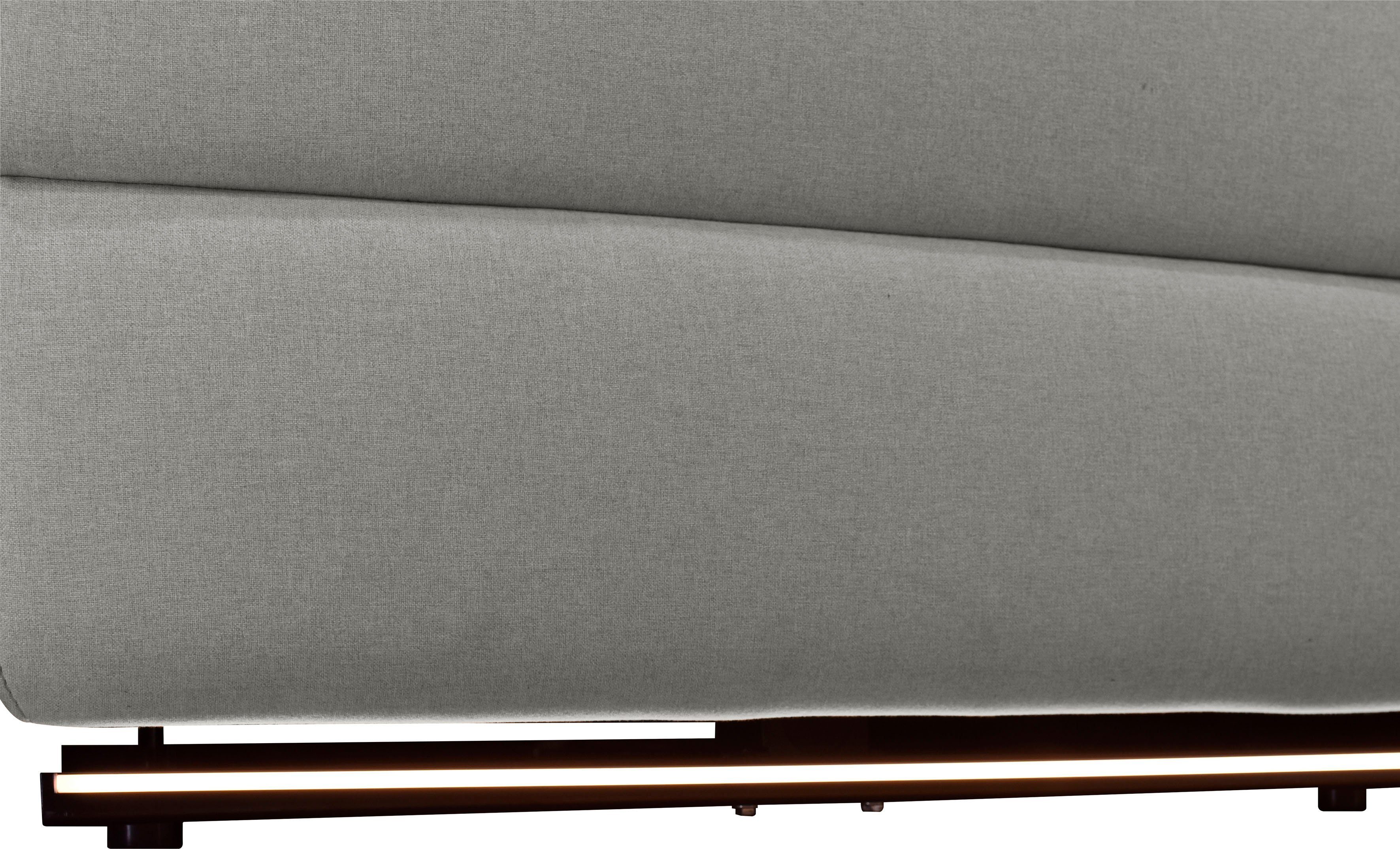 Places of Style Hoekbank Pareli, L-model, 259 cm, met récamier, echt leer, imitatieleer, weefstof