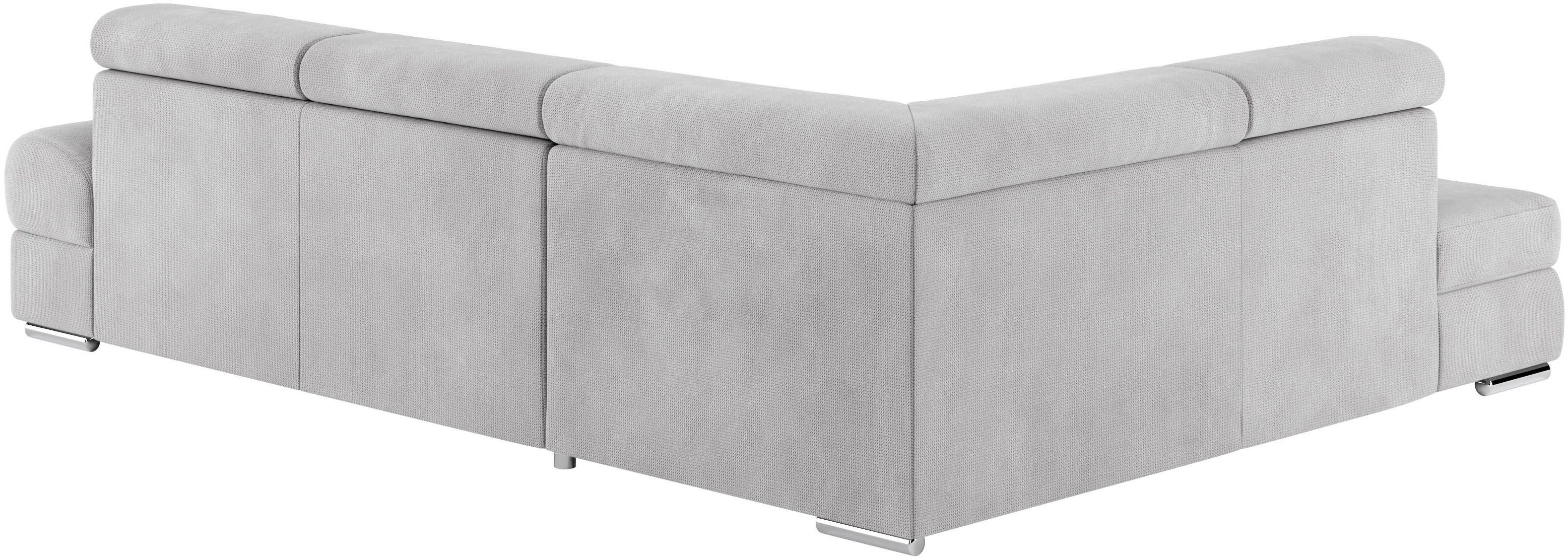 sit&more Hoekbank Broadway L-vorm met verstelbare hoofdsteunen, naar keuze met slaapfunctie