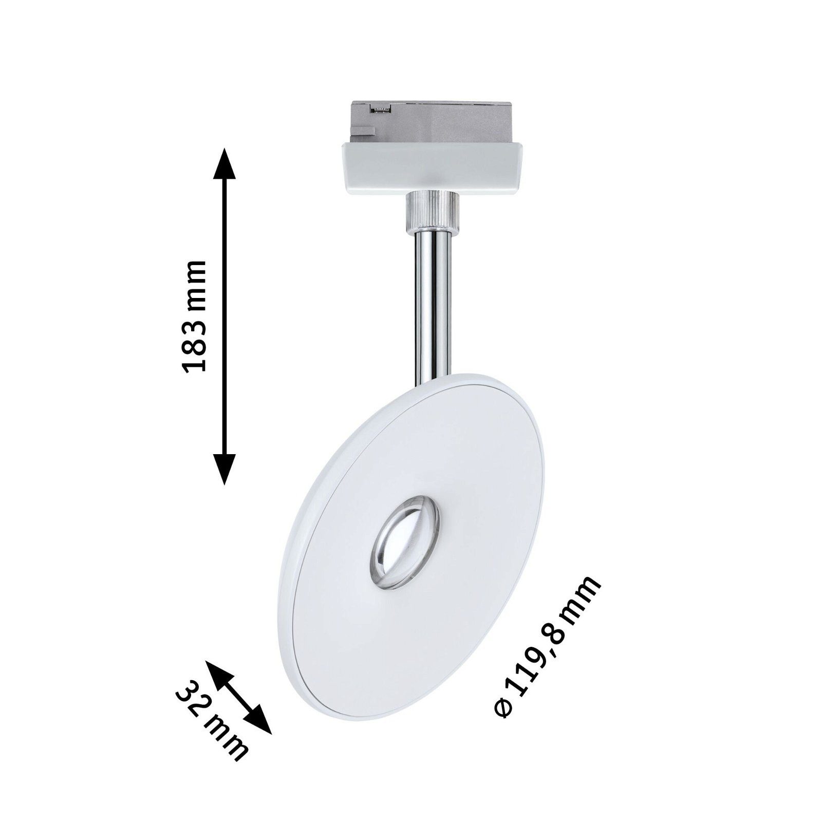Paulmann Railsysteem-lampen URail rail spot Sphere 493lm 7W 2700K 230V Chroom mat, Chroom (1-delig)