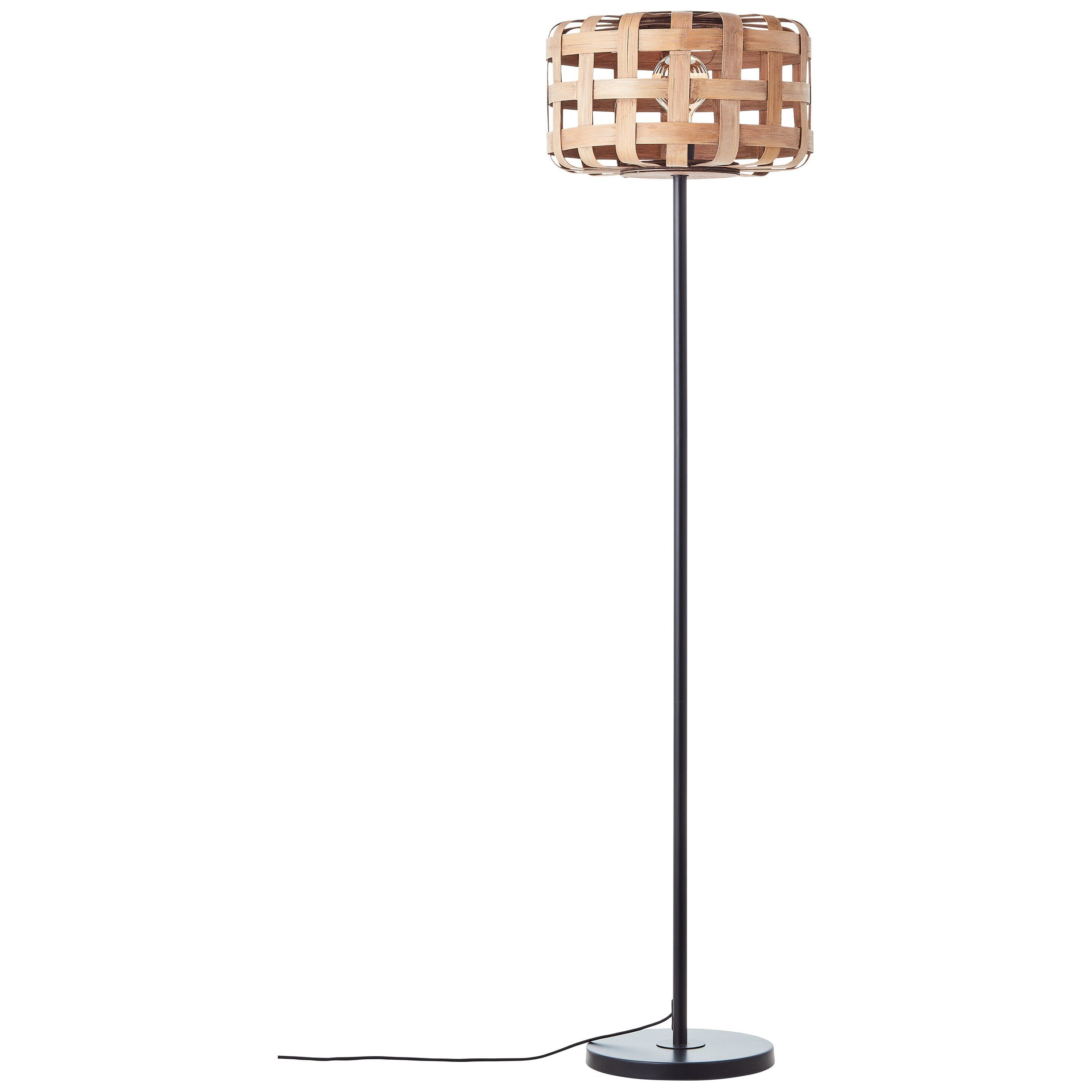 Brilliant Leuchten Staande lamp Woodline 139 x 36 cm, e27, metaal/bamboe, natuur/zwart (1 stuk)