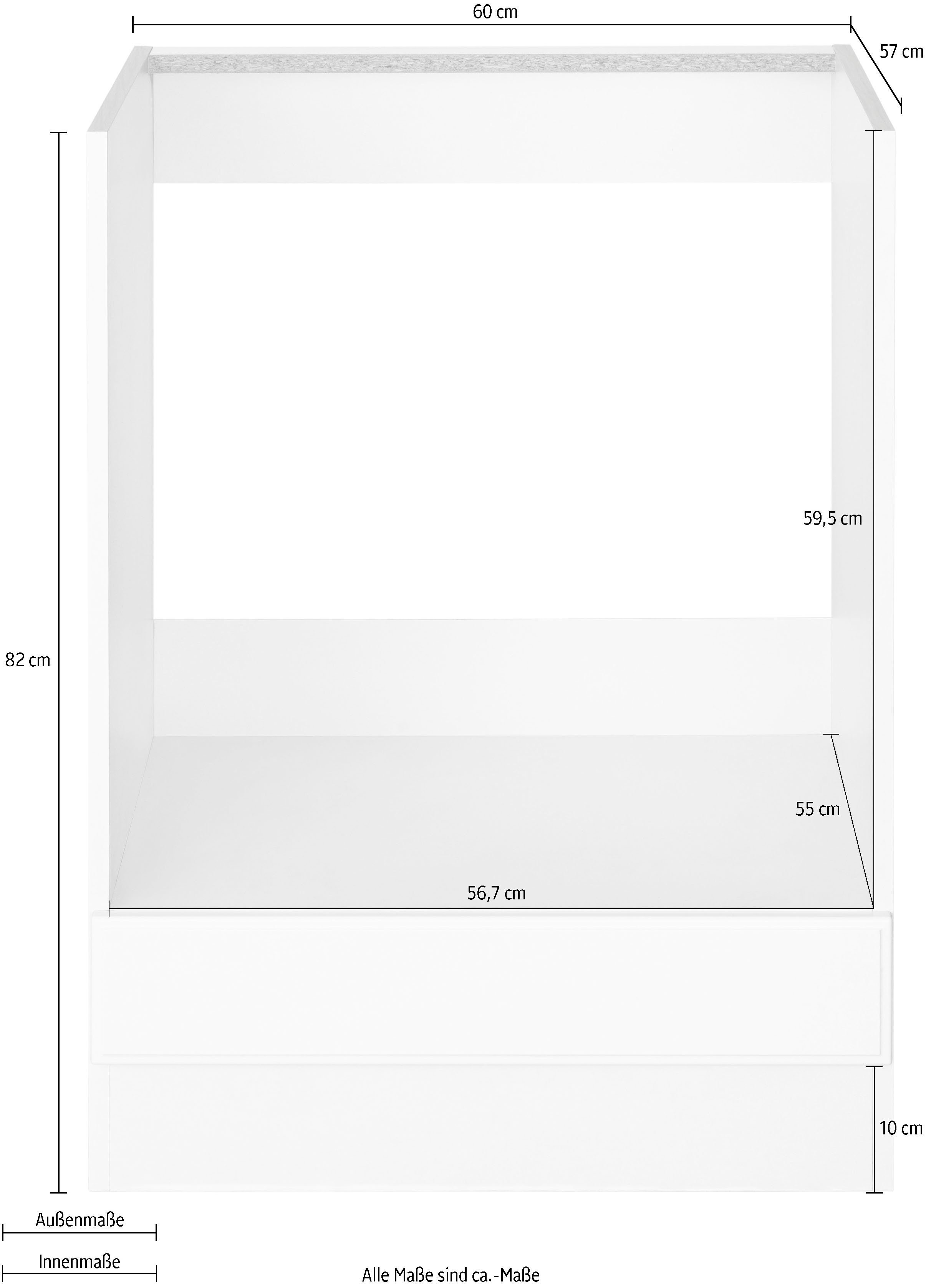 wiho Küchen Ombouwkast voor oven Erla 60 cm breed met paneelfront, zonder werkblad