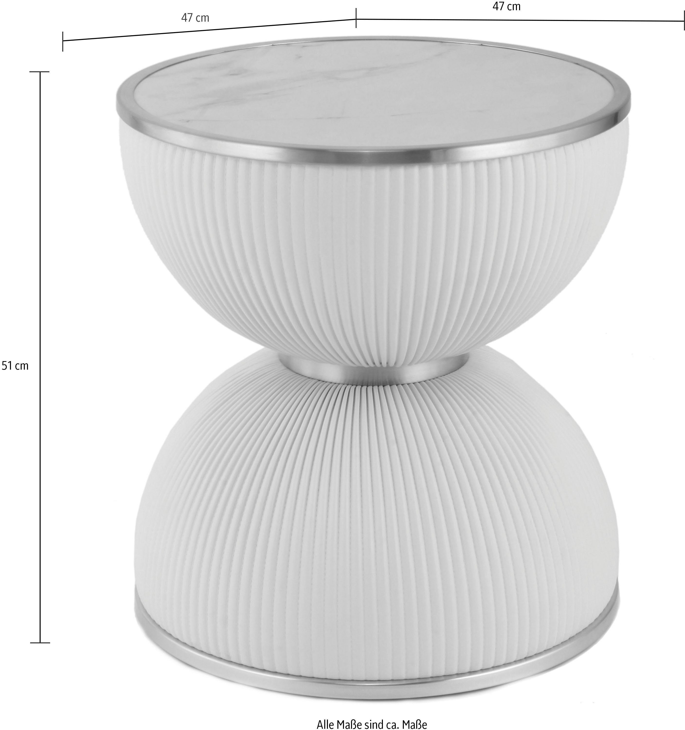 Kayoom Bijzettafel Jokai 225, ijzeren frame, PU-stof bekleding, gesinterde steenplaat (1 stuk)