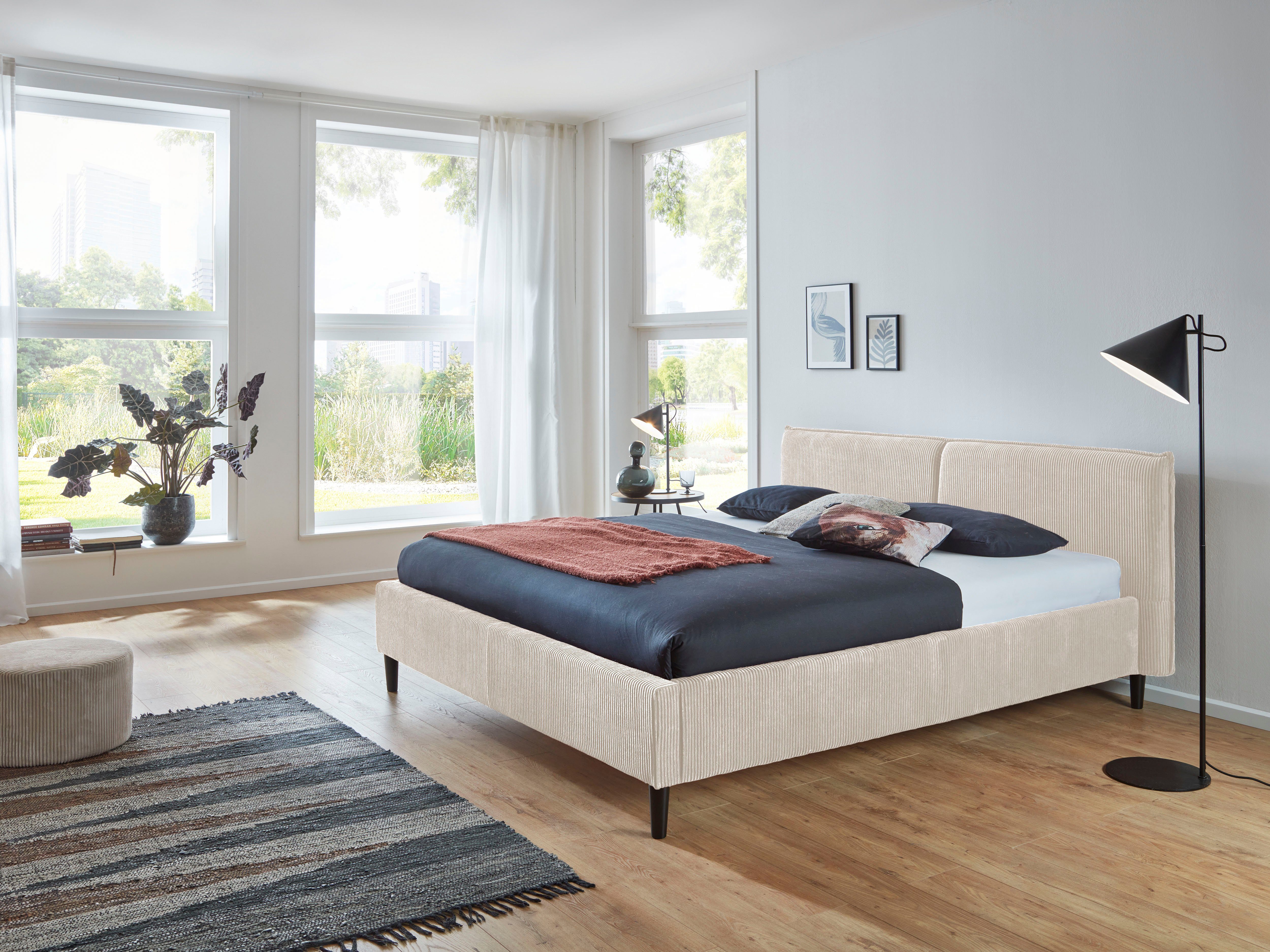 INOSIGN Gestoffeerd bed Brookfield met ribfluwelen bekleding en hoog draagvermogen bedden beige