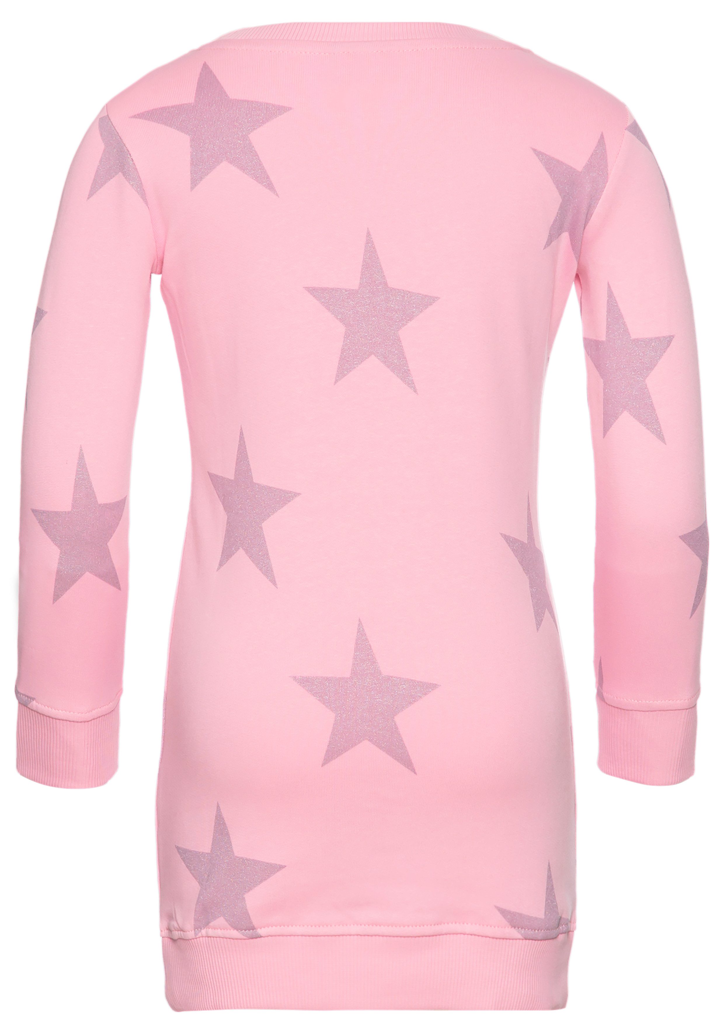 KIDSWORLD Sweatjurk Sterren-all-over jurk voor kleine meisjes