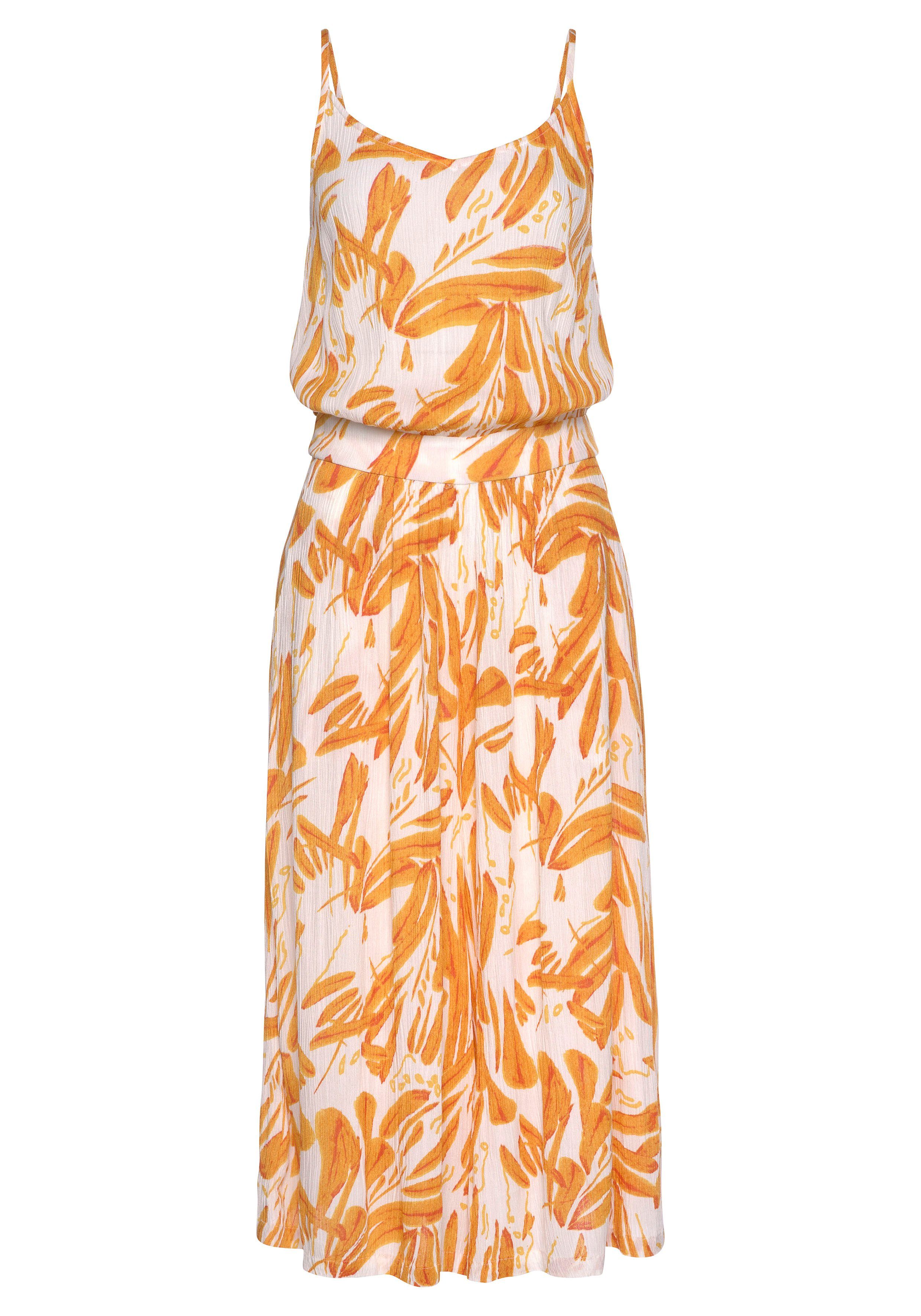 s.Oliver RED LABEL Beachwear Jumpsuit in culotte-stijl met alloverprint, zomerse jumpsuit met extra wijde pijpen