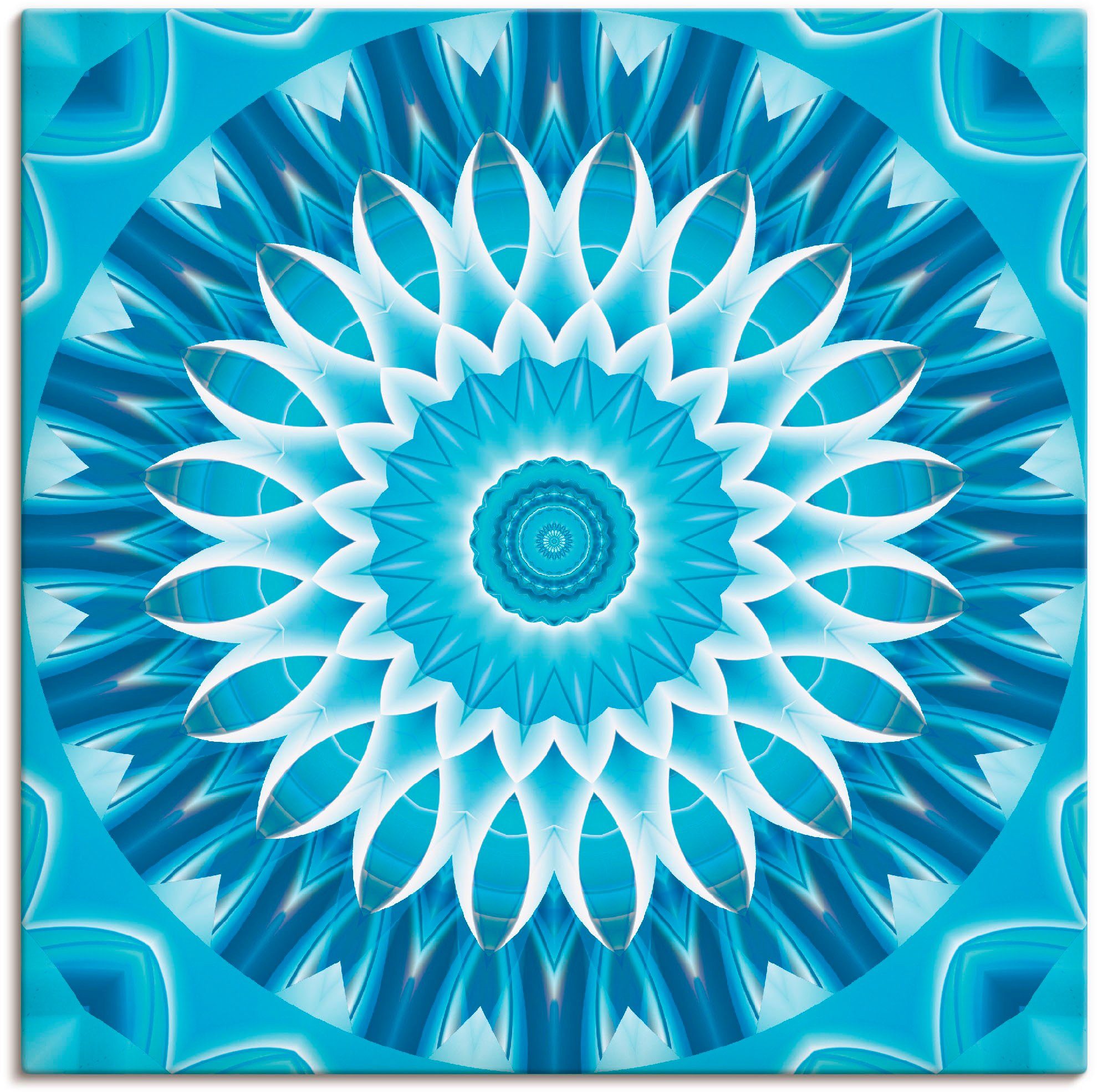 Artland Artprint Mandala blauw bloem in vele afmetingen & productsoorten - artprint van aluminium / artprint voor buiten, artprint op linnen, poster, muursticker / wandfolie ook ge