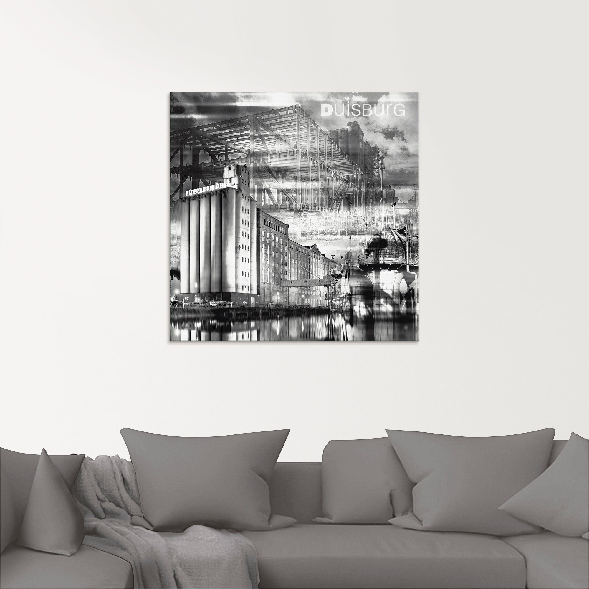 Artland Print op glas Duisburg skyline collage III