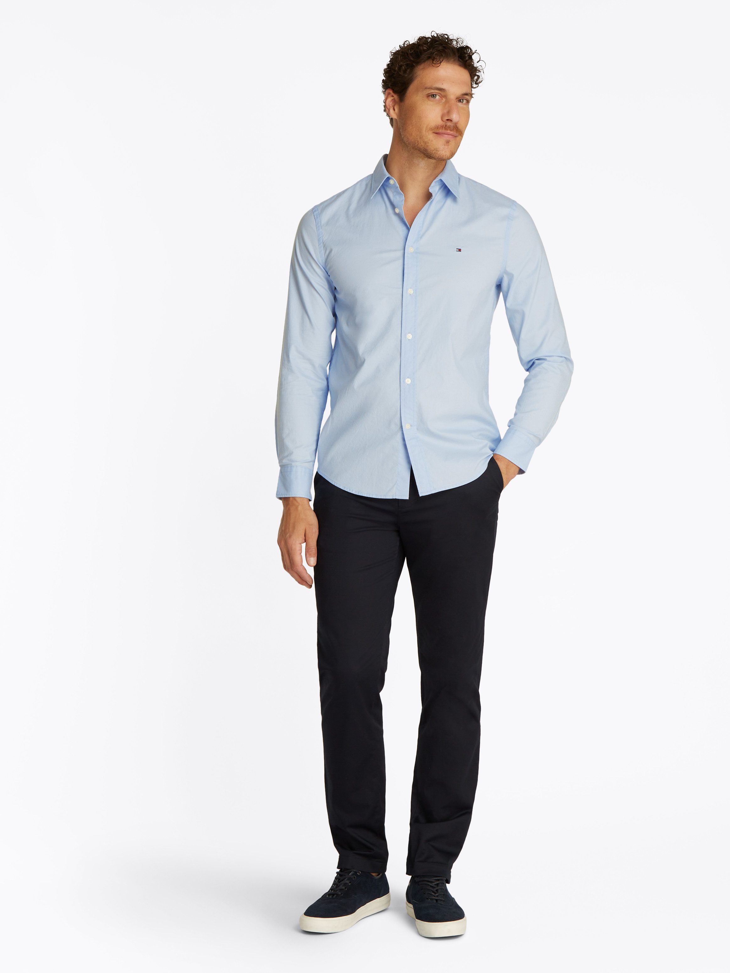 Tommy Hilfiger Businessoverhemd FLEX POPLIN KENT COLLAR SF SHIRT