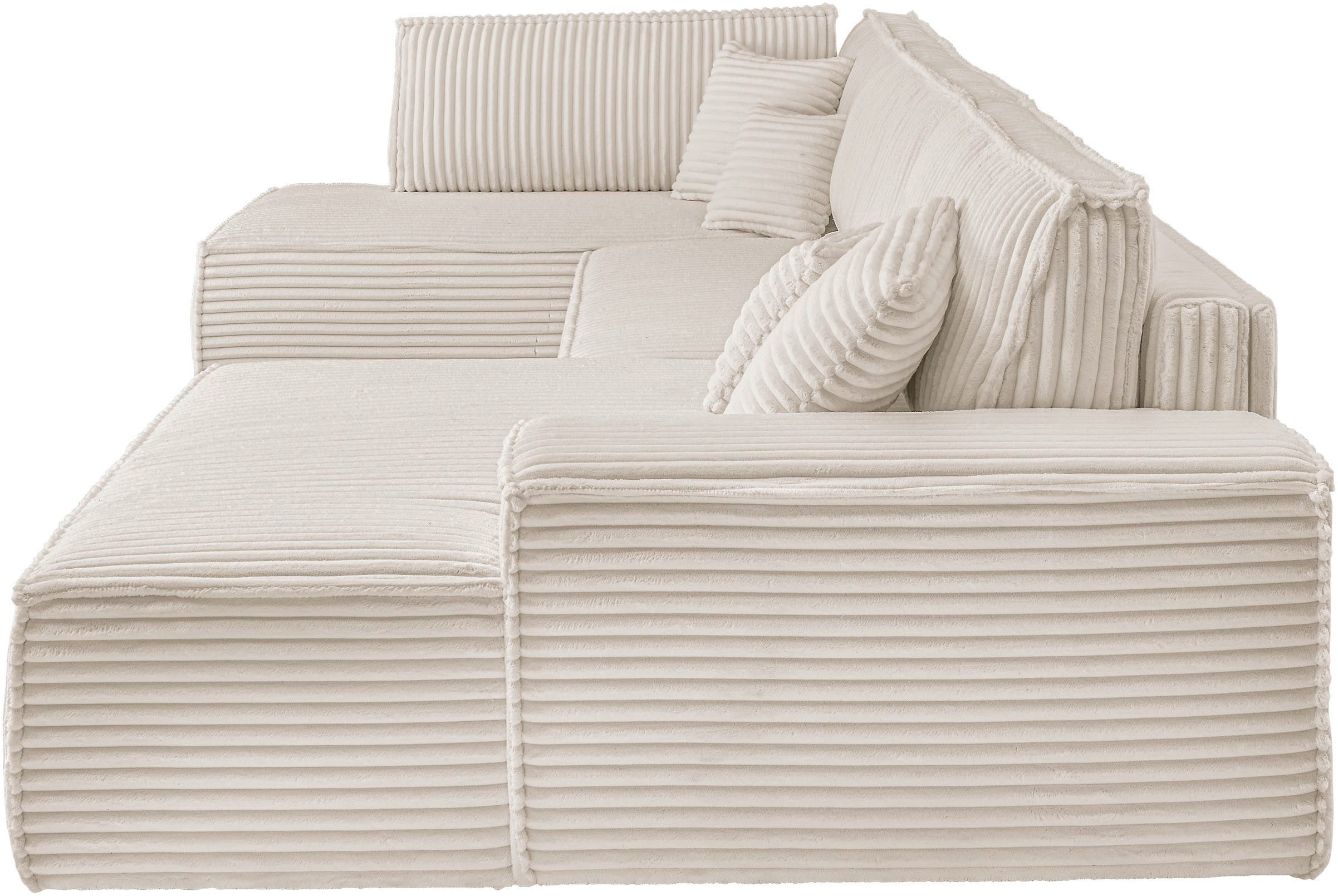 andas Zithoek FINNLEY U-model XXL 329 cm, bedbank, slaapfunctie m. bedkist