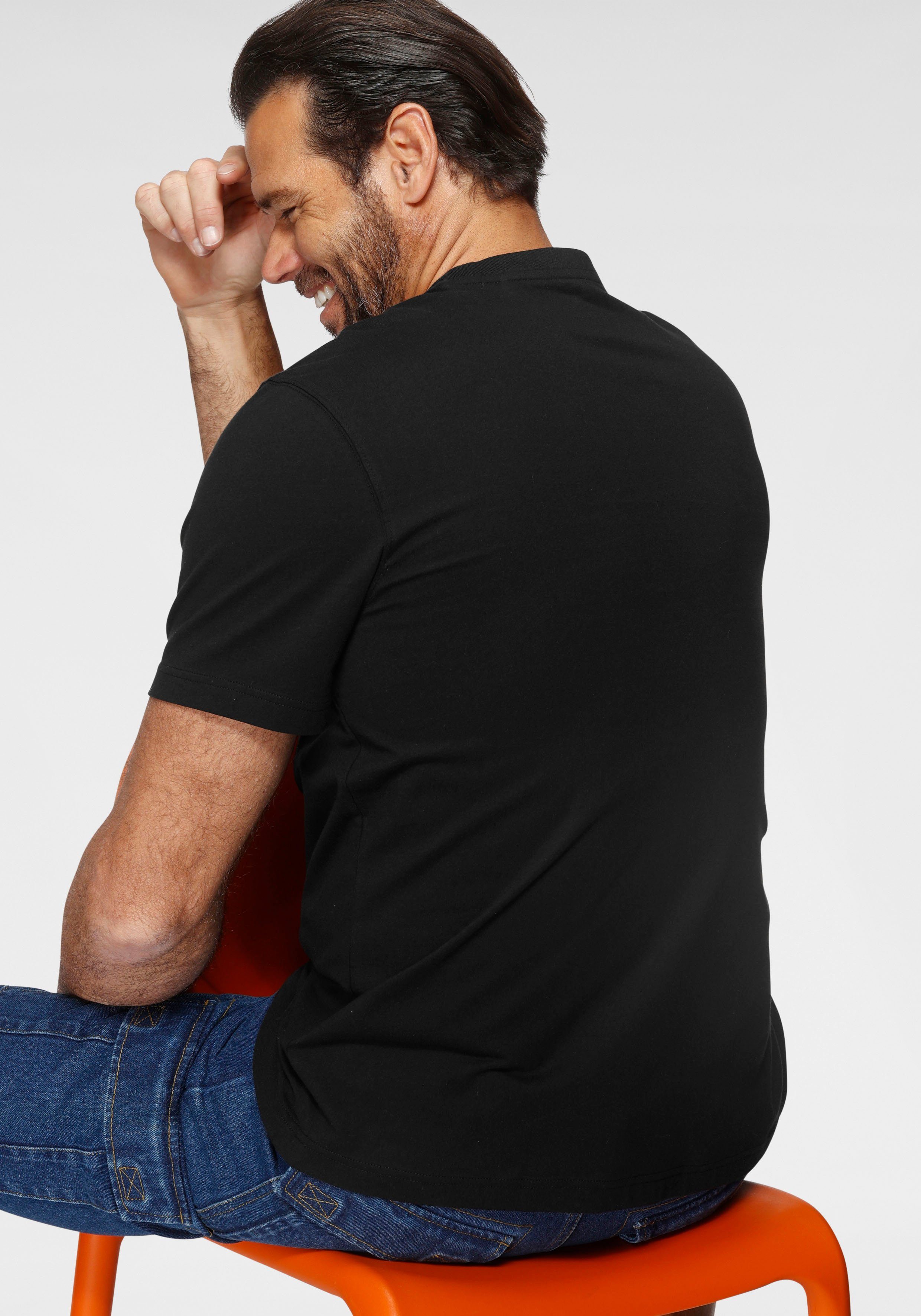 Man's World Shirt met ronde hals korte mouwen, casual pasvorm, bedrukt, ronde hals