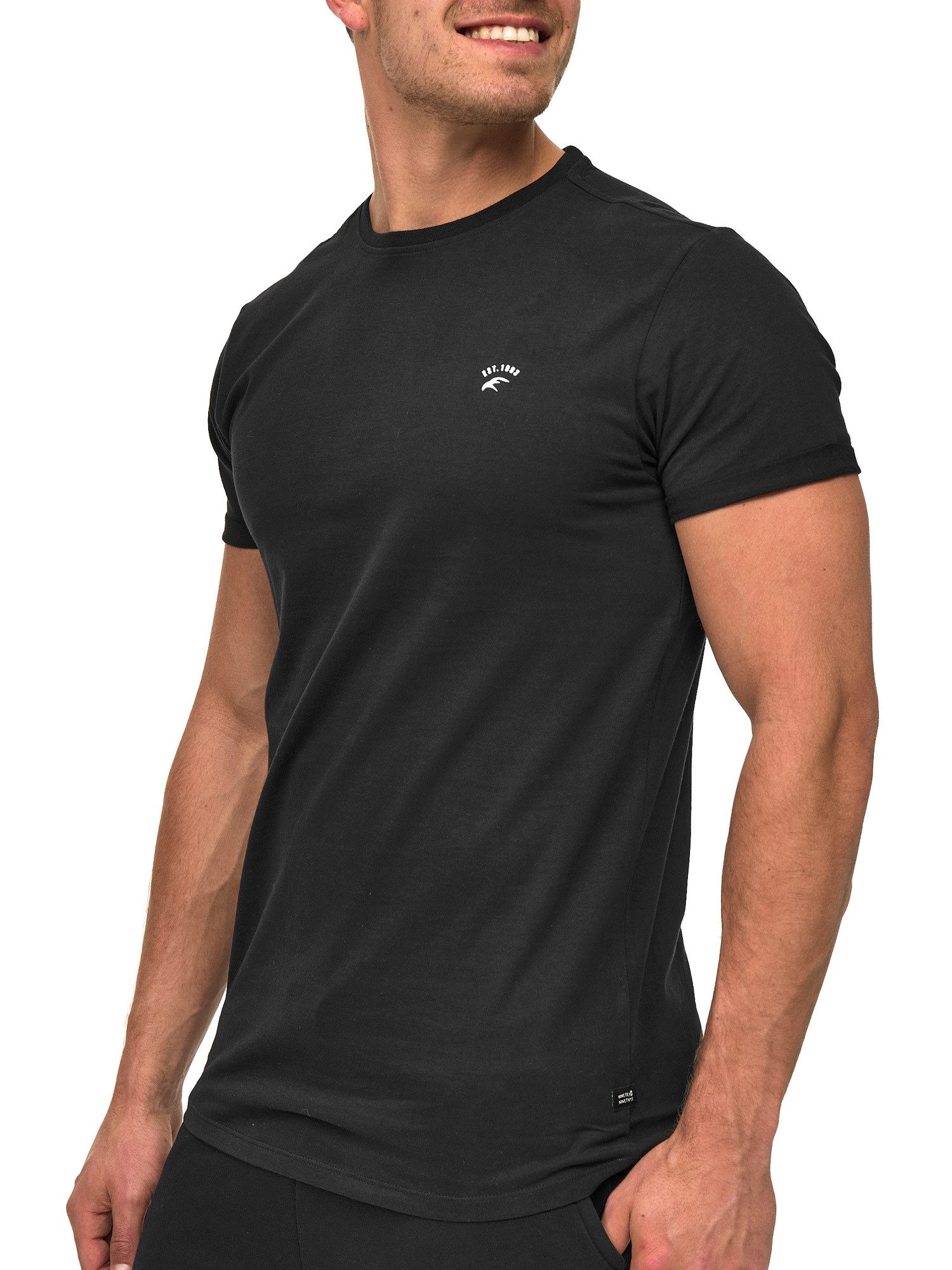 Indicode Shirt met ronde hals INKloge heren ronde hals maat L zwart