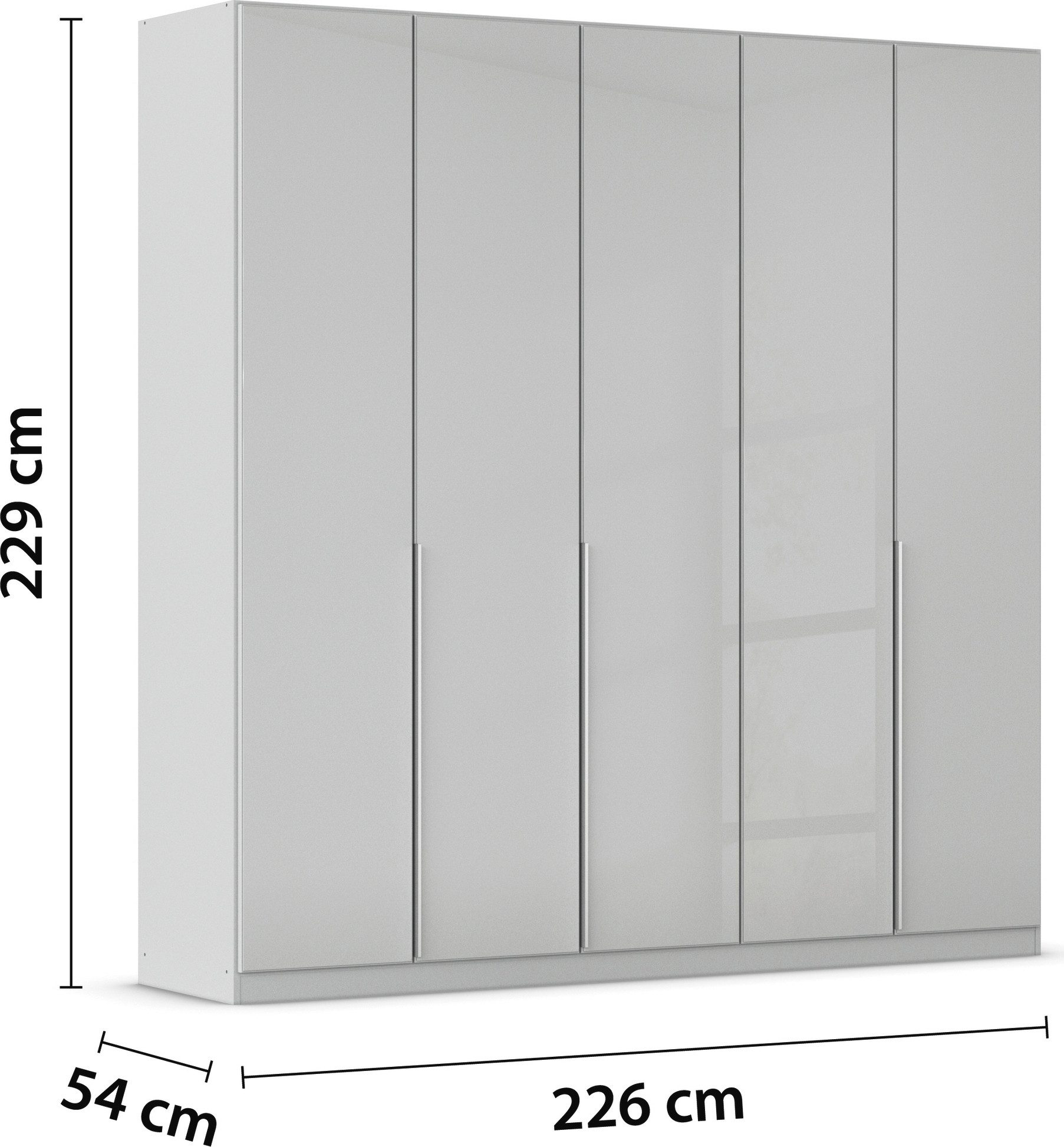 rauch Draaideurkast Kledingkasten kast garderobe AGORDO met glazen front doordachte binnenuitrusting, in 6 breedtes en 2 hoogtes made in germany