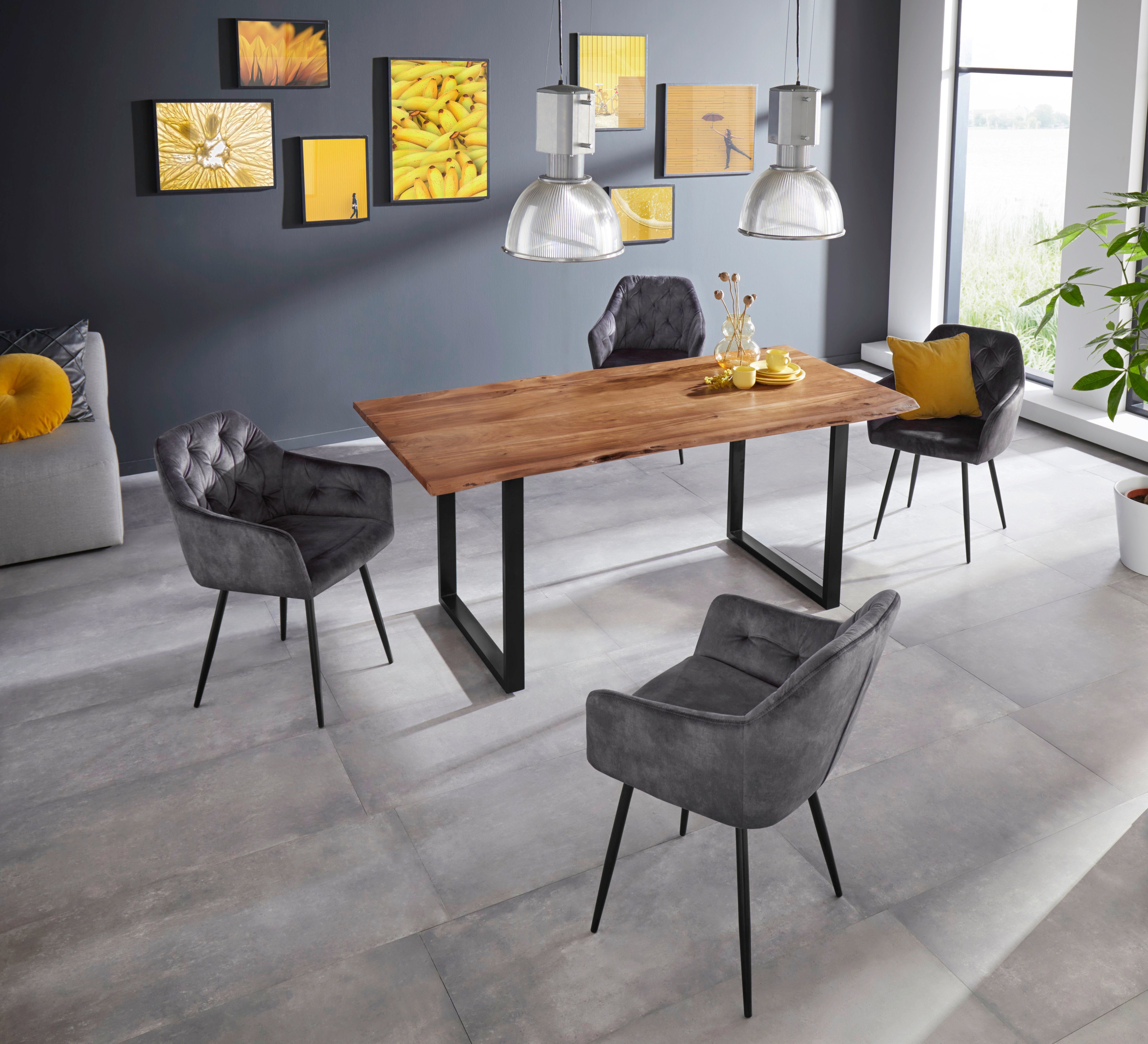 HELA Eetkamerstoel Kira schaalstoel Boho, bestseller Stoel met armleuningen fluweel of microvezel bekleding (set, 2 stuks)